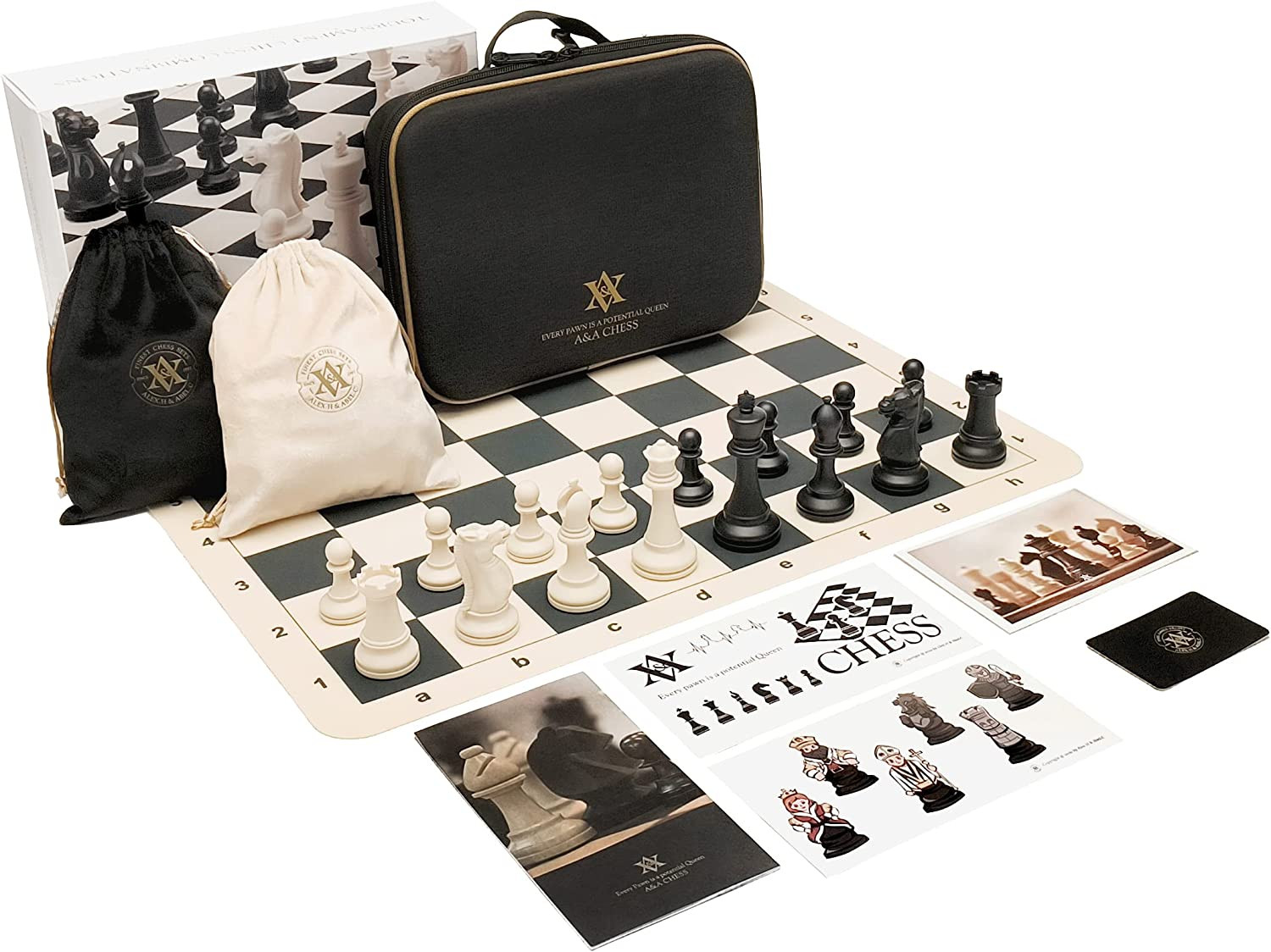 Tournament Chess Set/ 20»X20» Foldable Silicone Chess Board / 3.75» King Heig