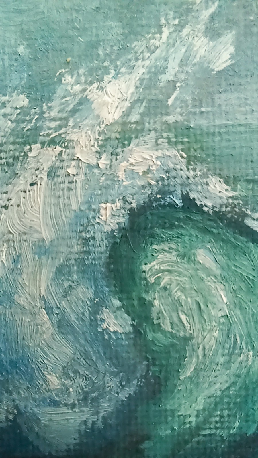 ORIGINAL Oil Painting Impressionism Ocean Waves Moody Fine Art 6″x8″