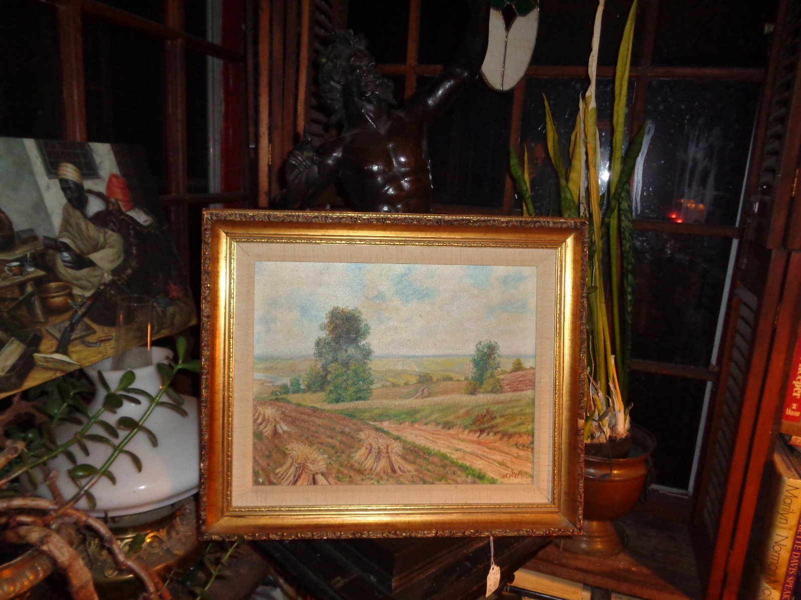 A. Vielh «Farm Hayfields in Fall: OCF c.1925 Landscape fields