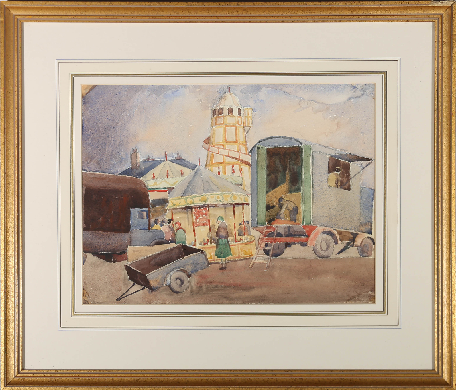 Sydney W. Starling (1889-1984) – 1935 Watercolour, Pinner Fair