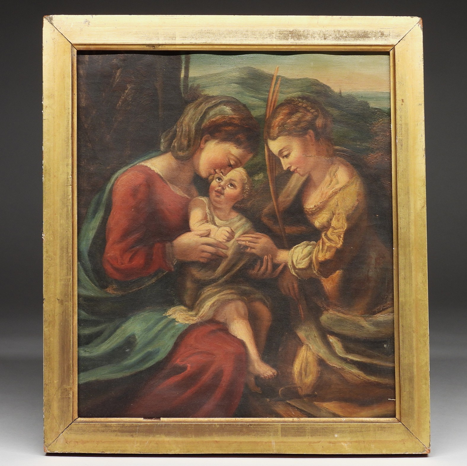 After Antonio Allegri Correggio The Mystic Marriage St. Catherine O/C Painting