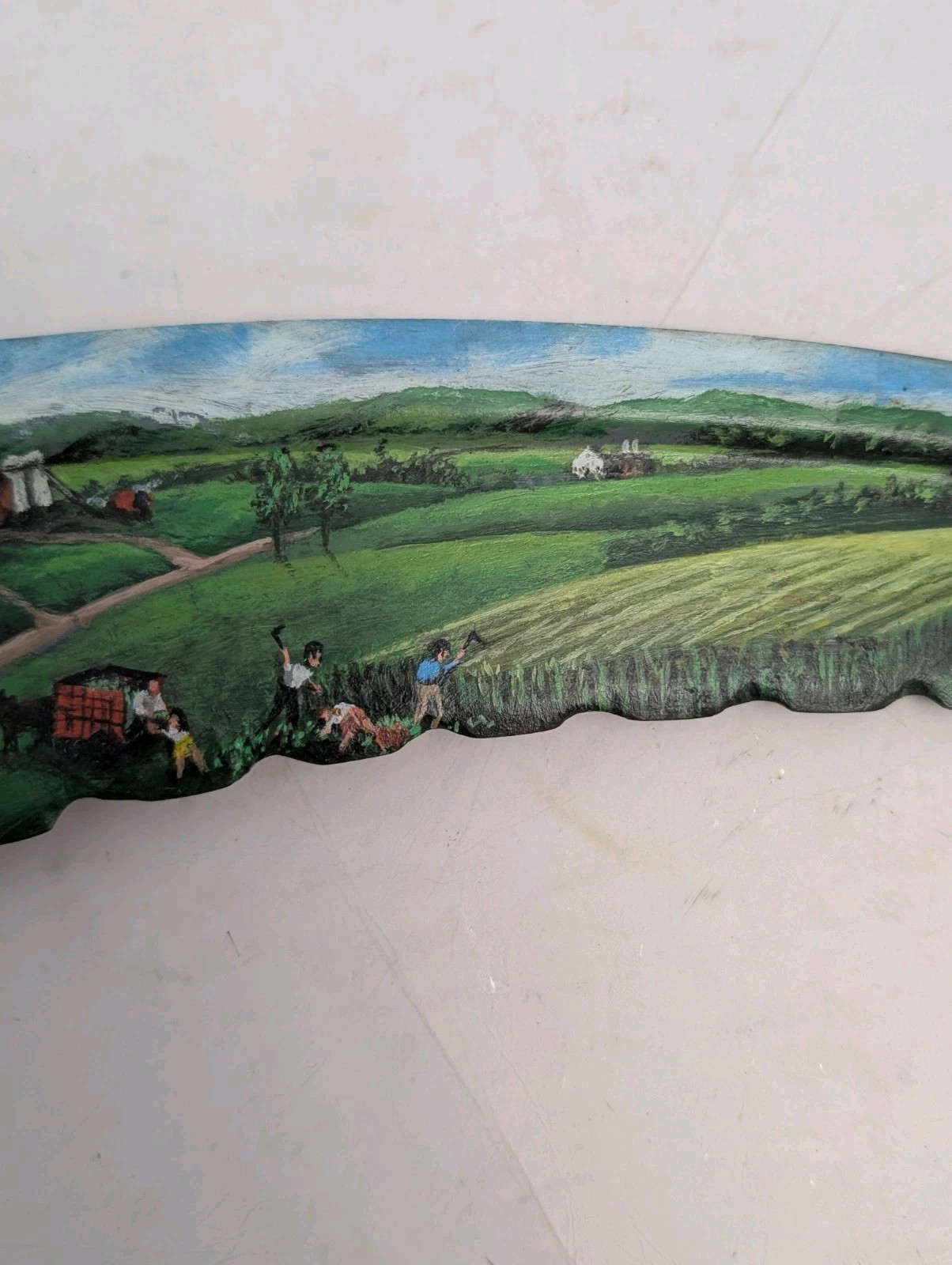 VERMONT FOLK ART PAINTING CORN CUTTER BY JACOB KASS OF VERSHIRE VERMONT
