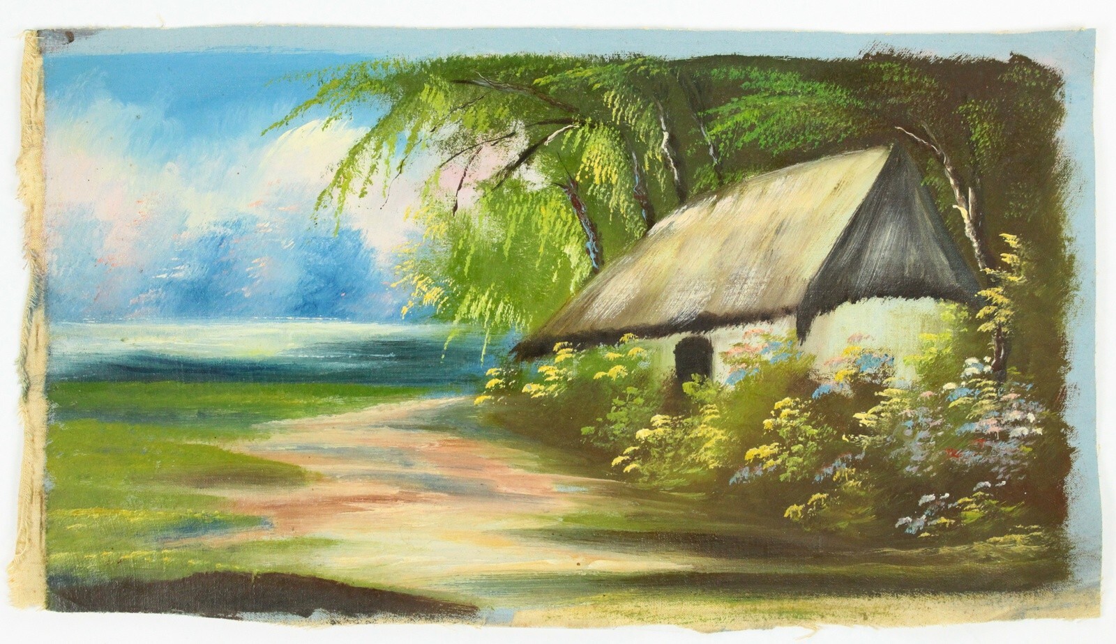 = Ecuadorian School (ea. 20th c.) O/C, Attrib. to Moncayo Family, Water Side Hut