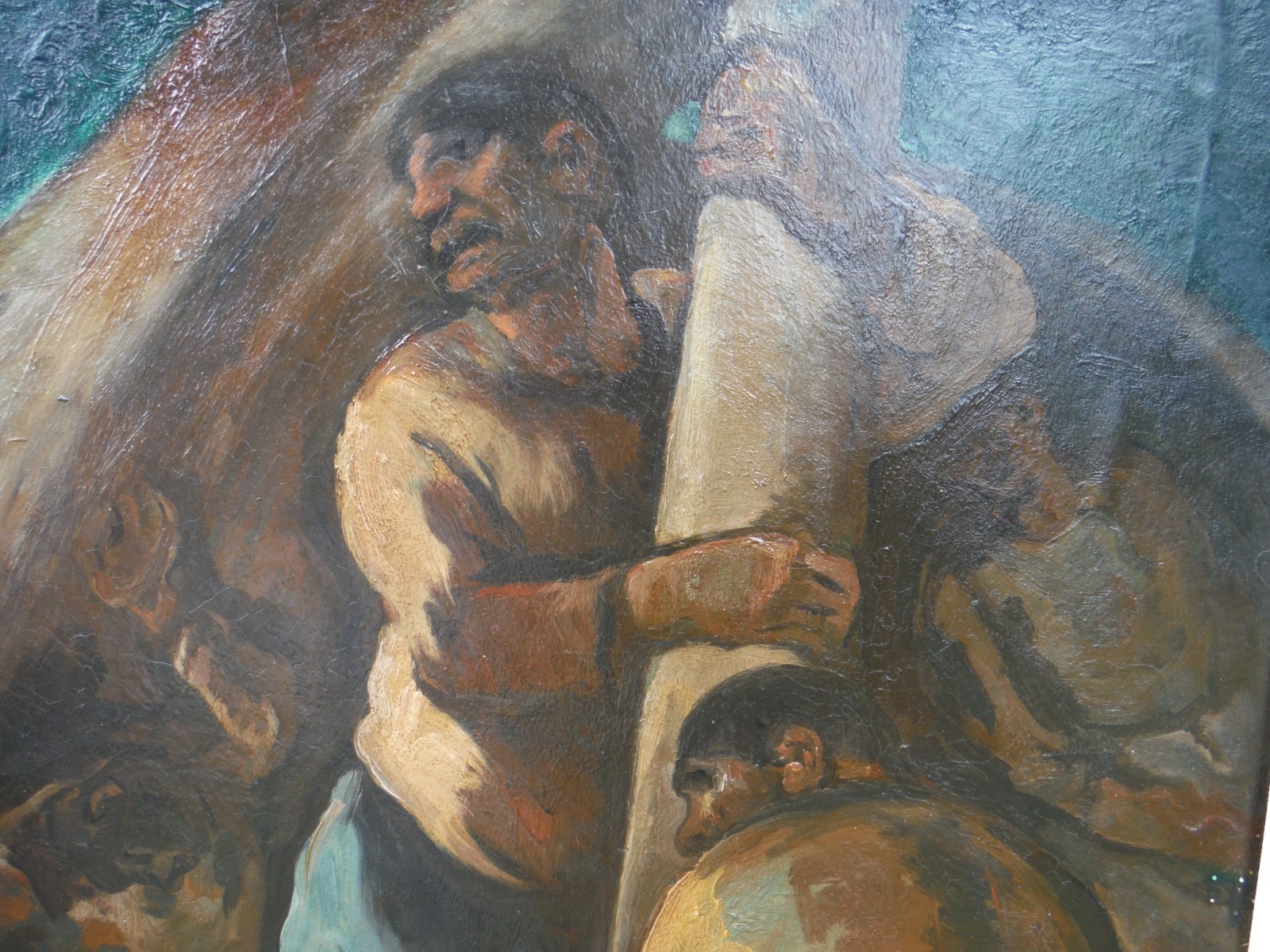 Large ANTIQUE EUGENE HIGGINS PAINTING WPA EXPRESSIONISM NEW YORK CHICAGO MODERN