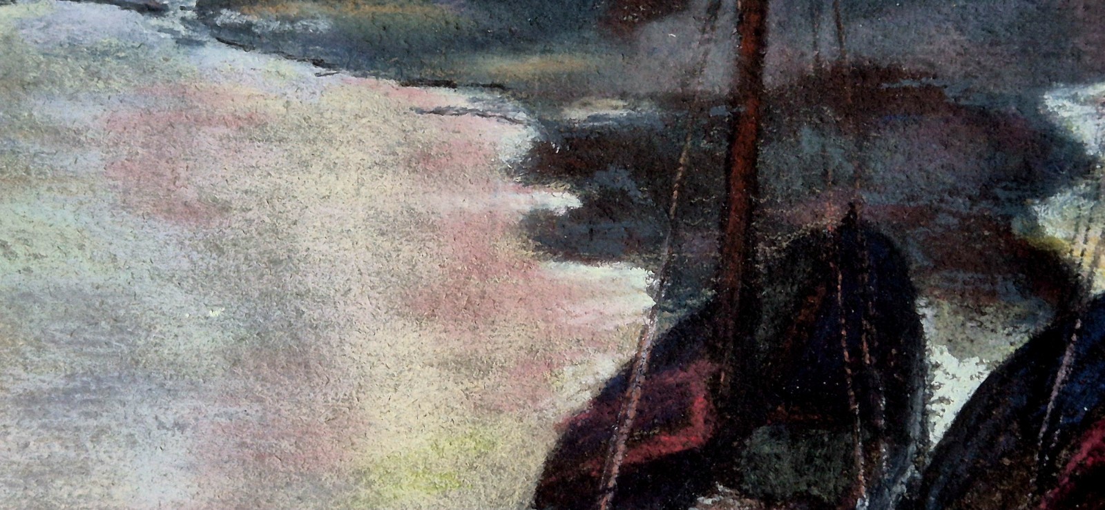 Dutch school, unknown modern painting, Village harbour & horses, 1950(?)