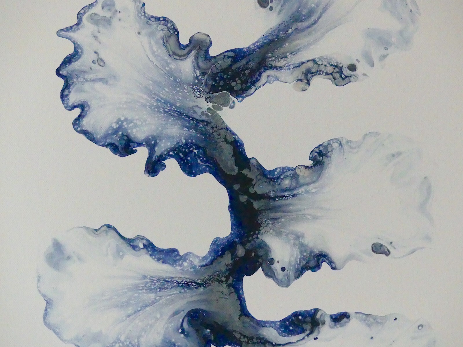 Acrylic Dutch Pour Water Leaves Painting