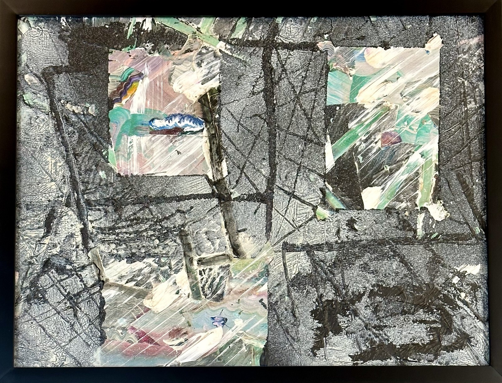 Untitled acrylic on paper painting by Herbert Creecy framed
