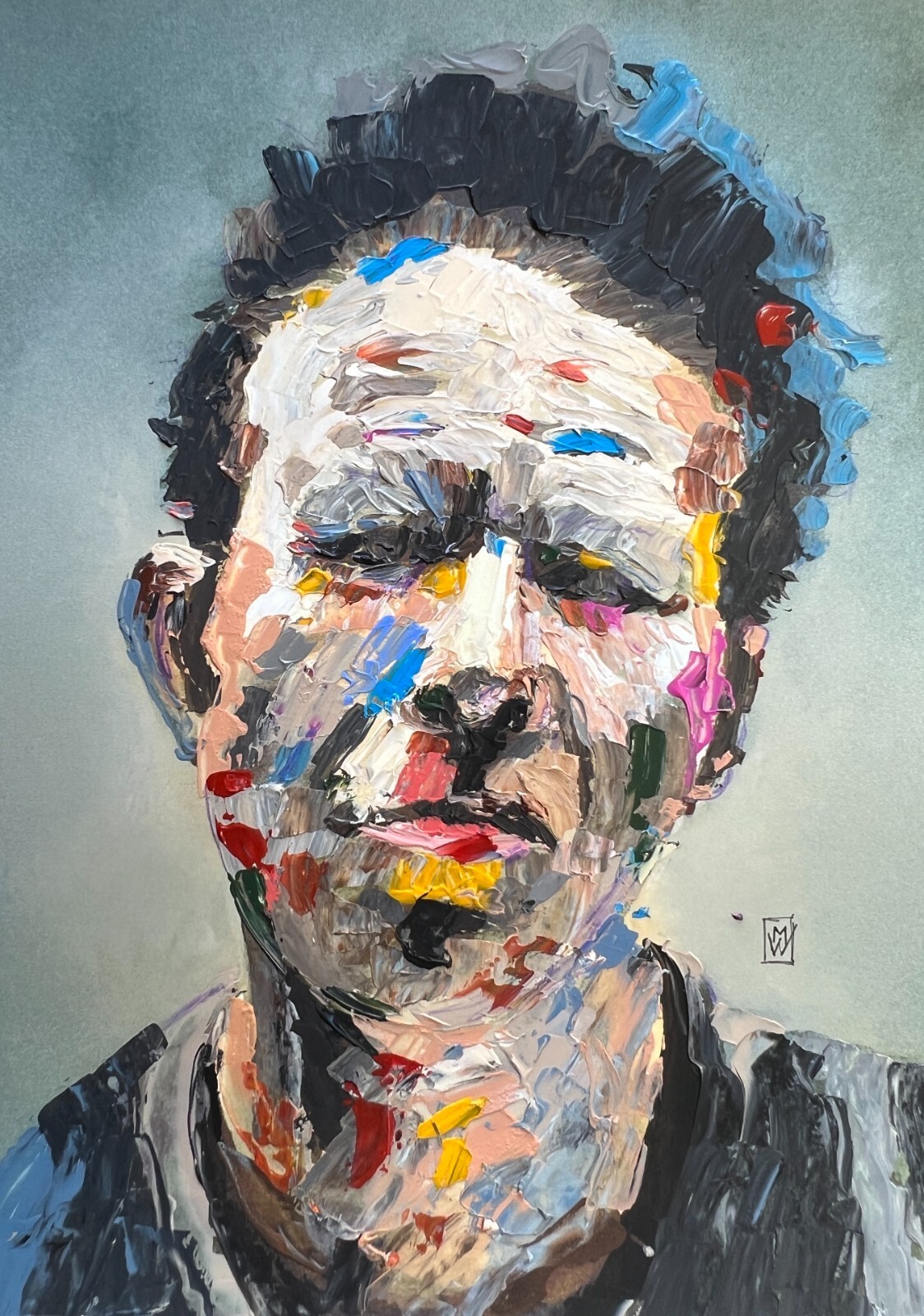 Original Tom Waits Singer Musician Palette Knife Portrait Painting Wall Art 16″