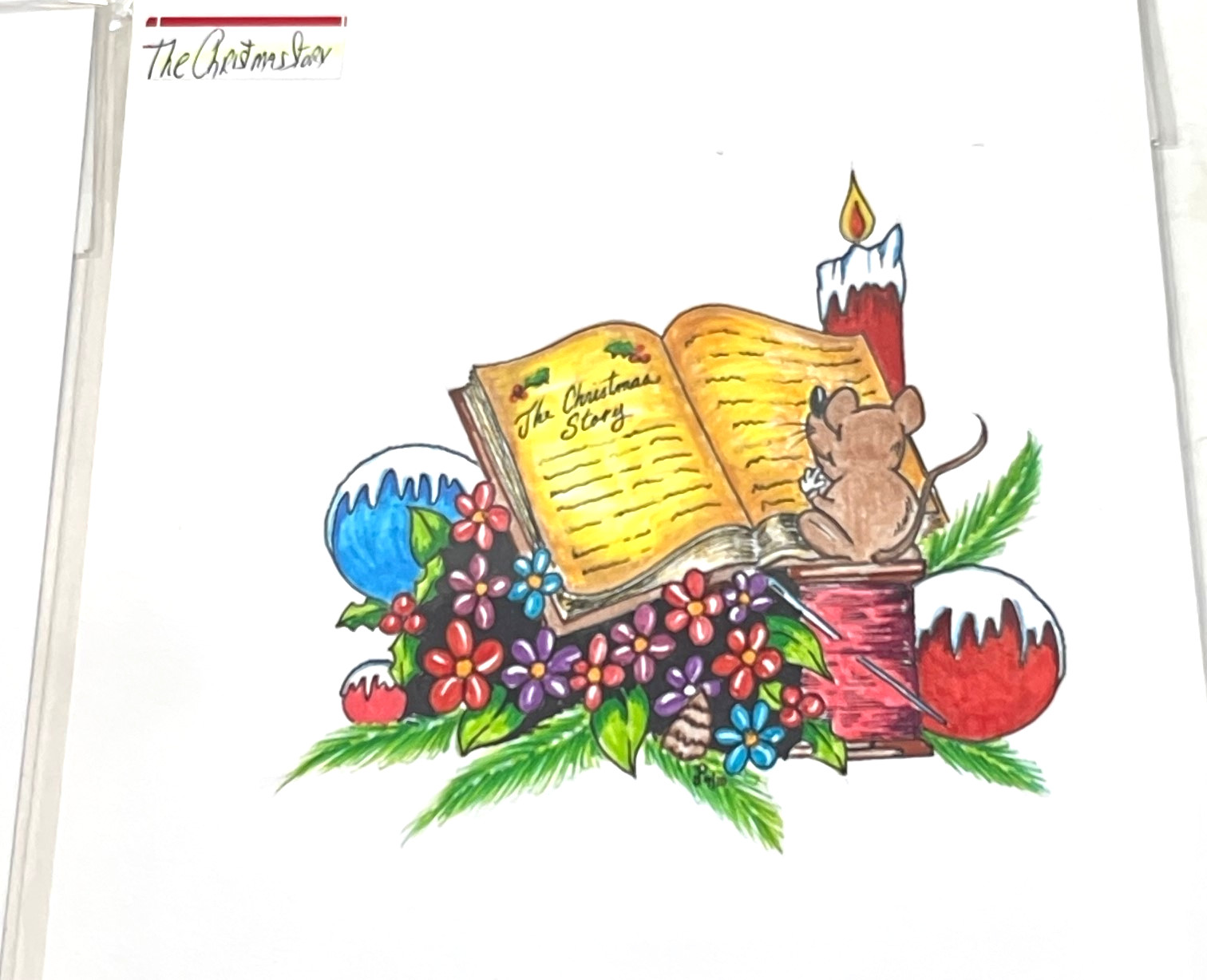 Mixed Media ORIGINAL 11×8.5 SIGNED by The Late James Peele «The Christmas Story»