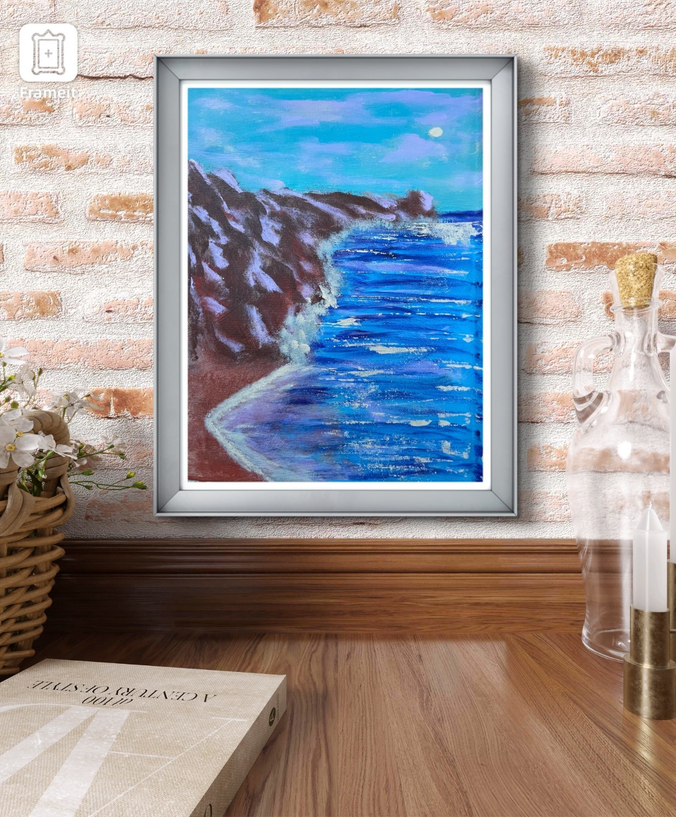 Original Art «Jetty 2» 9×12 Canvas Expressionism Abstract Design Home Art