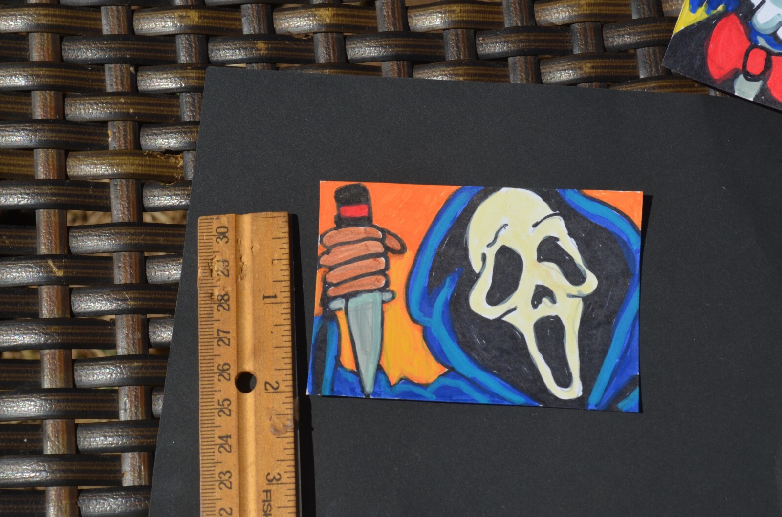 ACEO Original Art Comic Horror Scream Killer Original not print mixed media