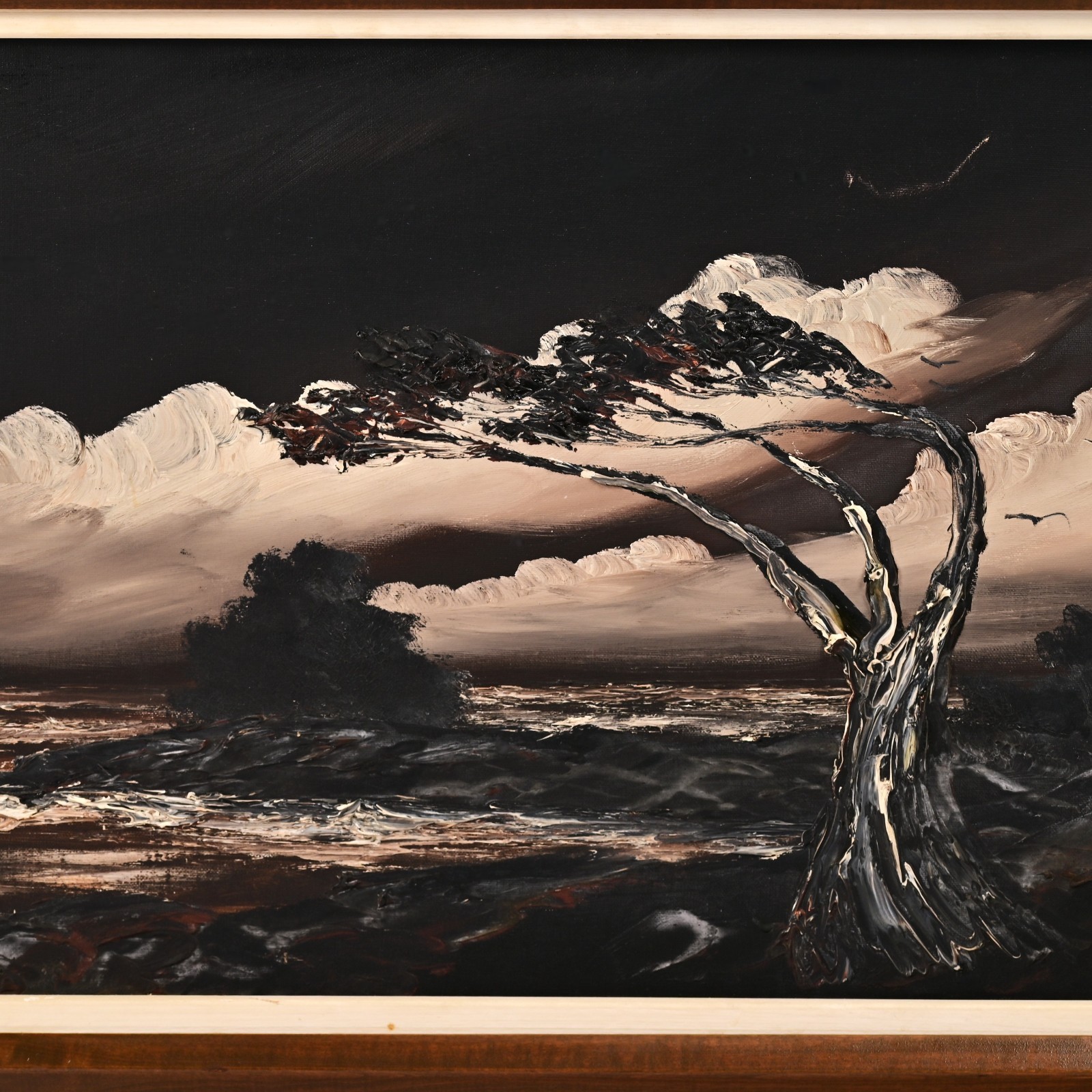 HOMER COSTELLO Original Vintage Signed WPA Night Seascape Ocean Shore Painting
