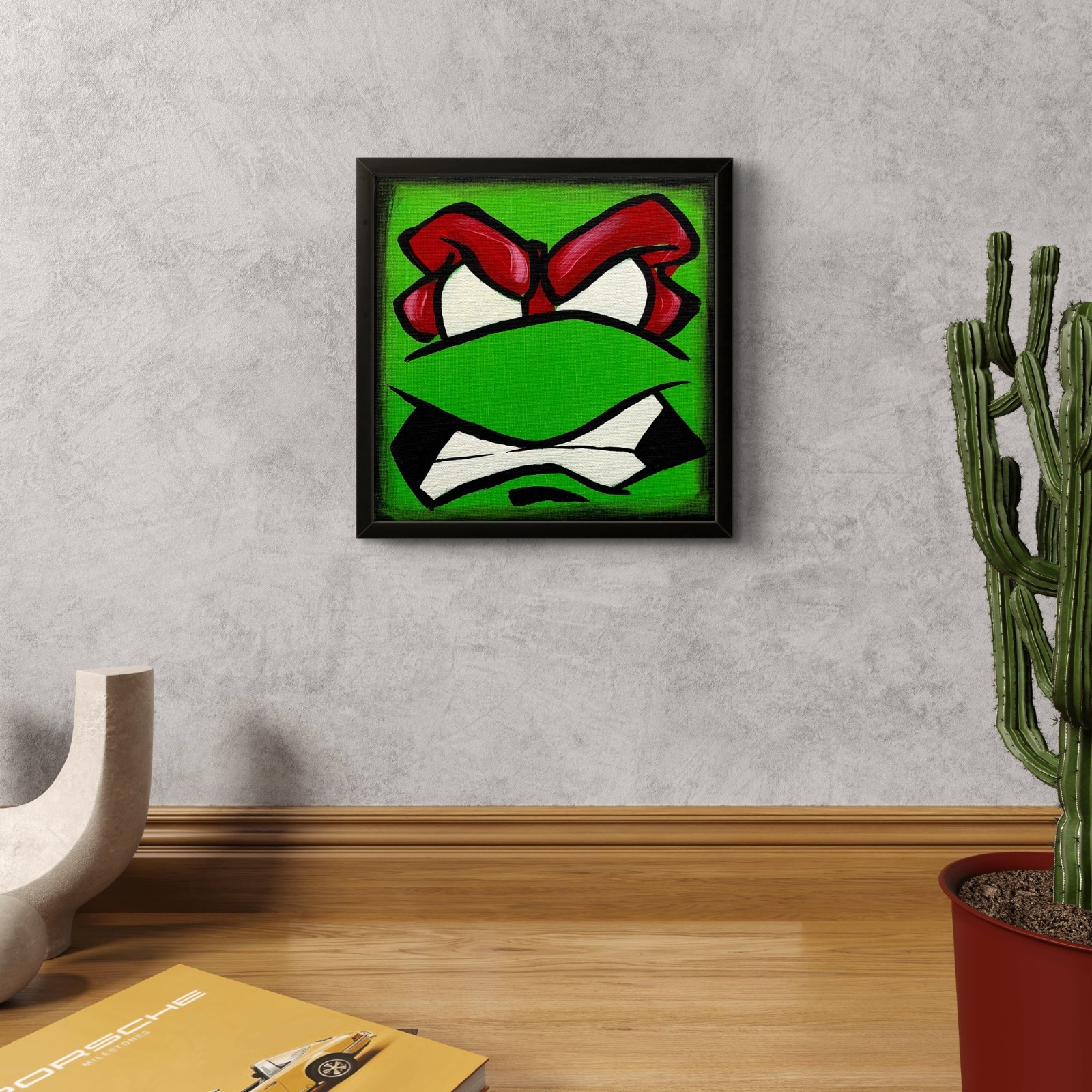 SLOOG Original Art Comic Pop Art Painting on Canvas 8×8 TMNT Raphael