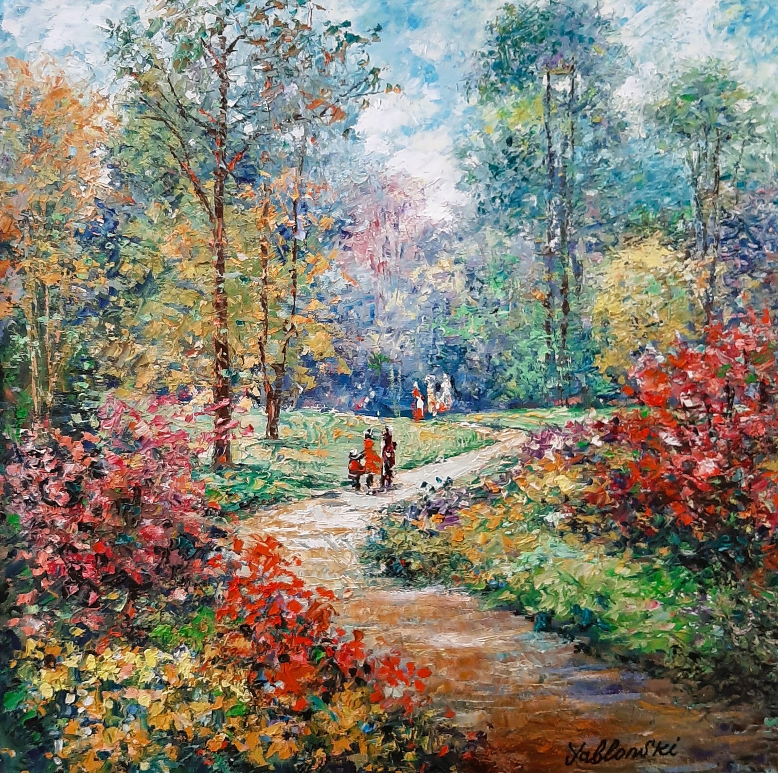 SHAFIRA YABLONSKI ׂ(1938-), Oil on Canvas, The Garden in Full Bloom, Signed