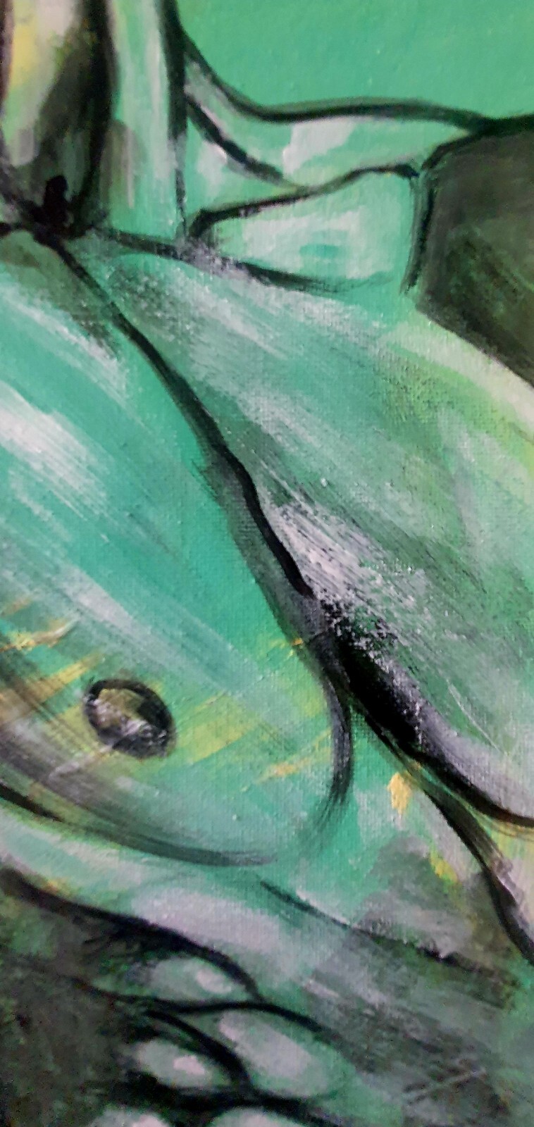 Bodybuilding on Canvas, Abstract Painted Male Torso, Figurative Art, Muscles 70×50