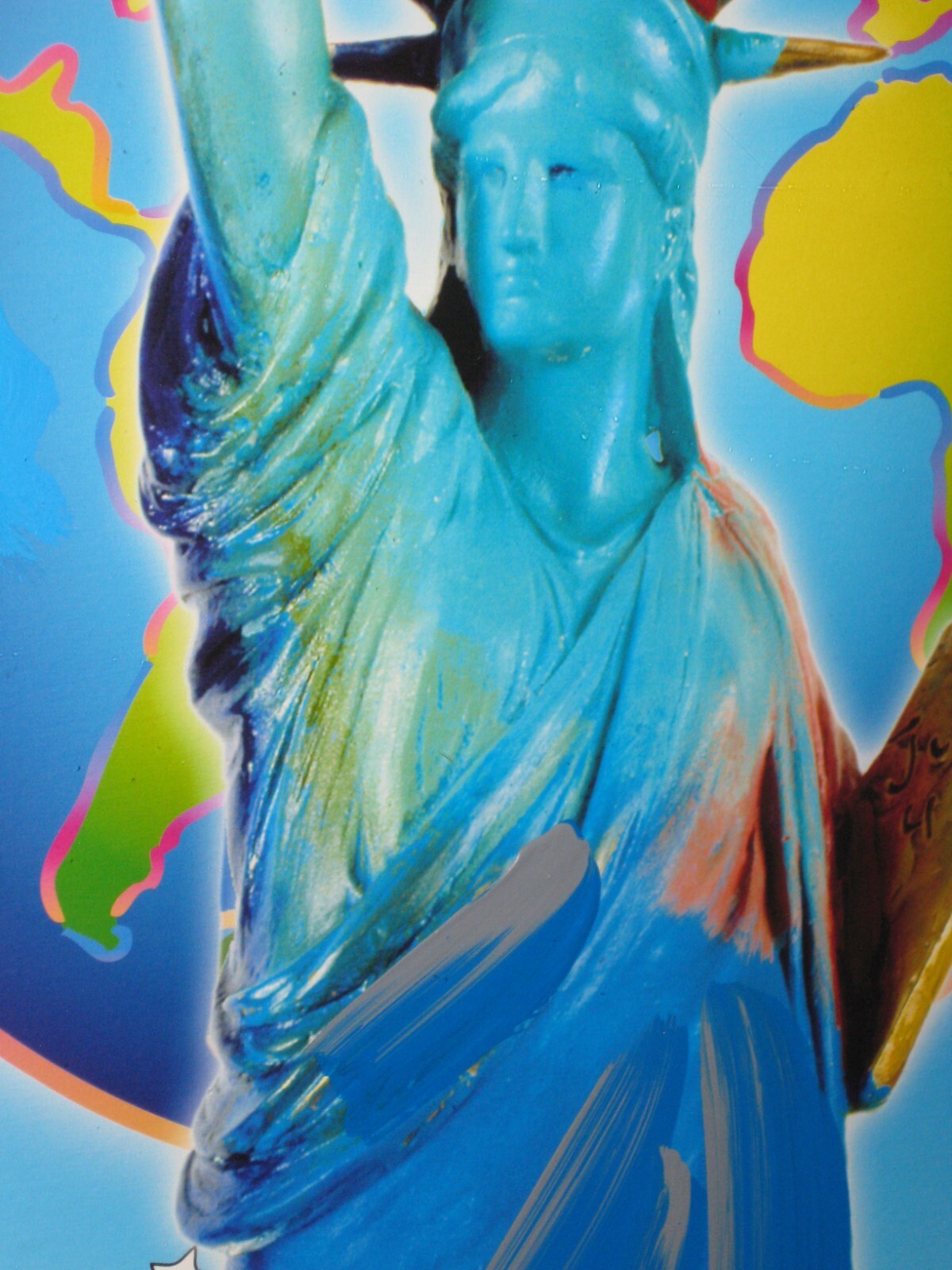 Peter Max Peace on Earth , Original Mixed Media w/Acrylic, Patriotic Series