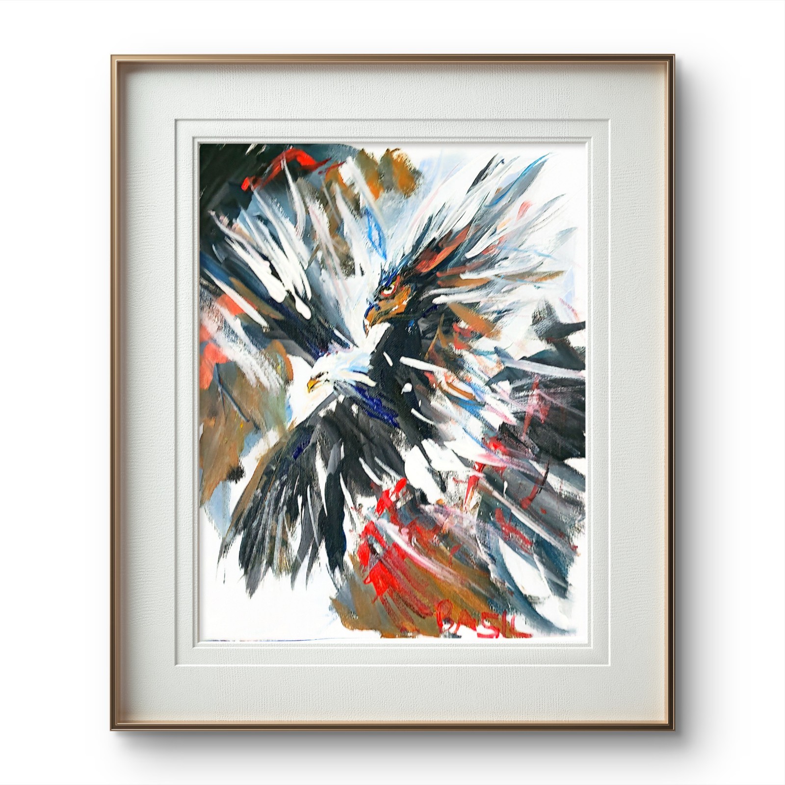 Eagle Thunderbird Unique Abstract Expressionism Wall Art Canvas Board 11×14