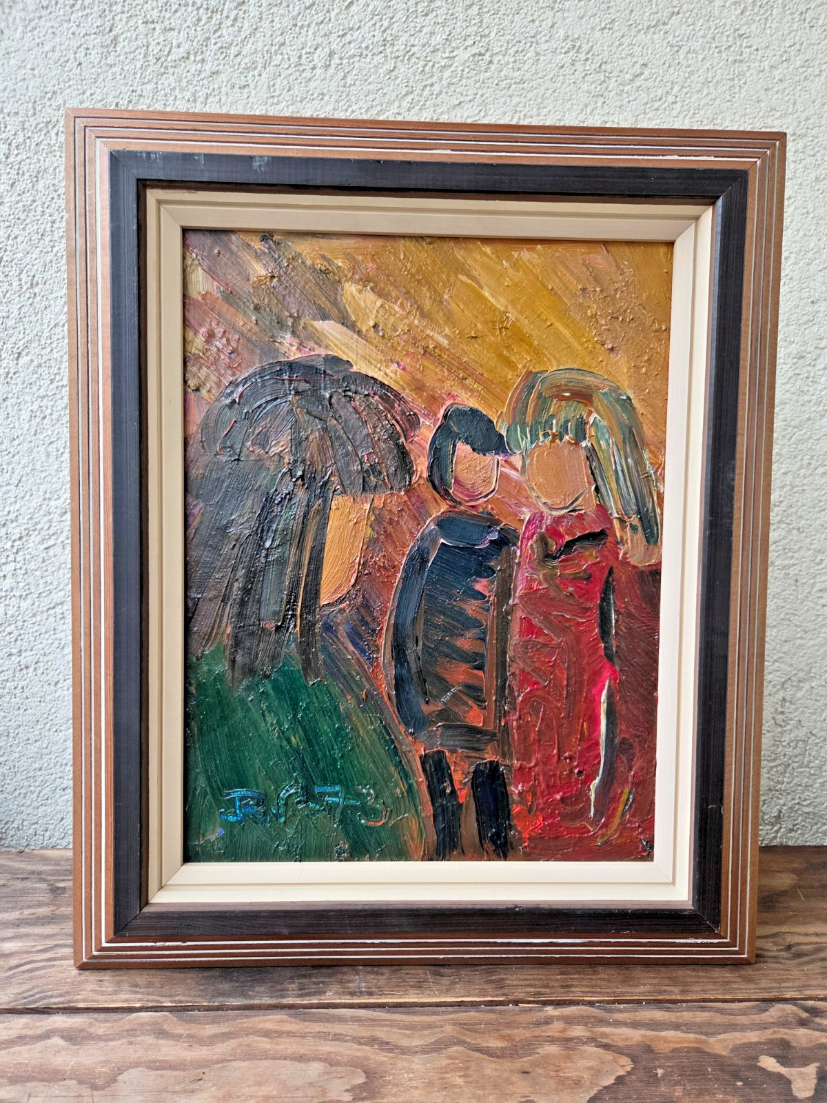Original Scandinavian Abstract Art, 1970s Oil Painting