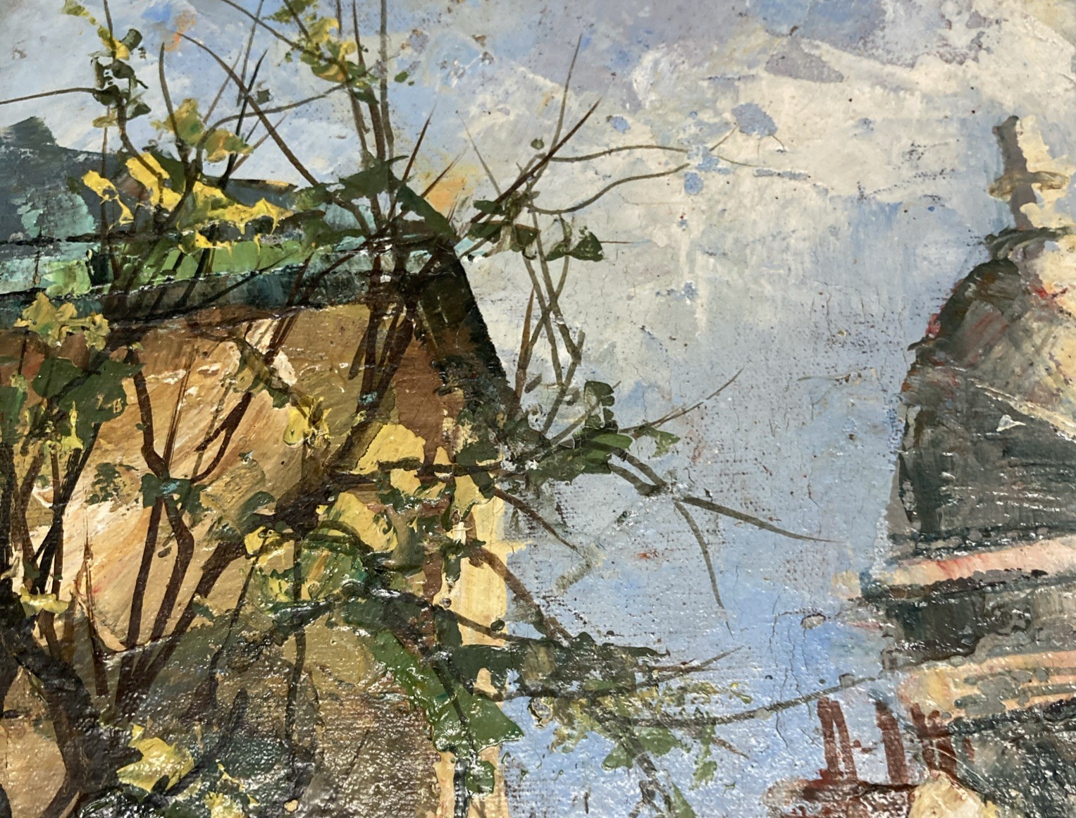 Kubur Spiro, “ Paris” . Vintage Stretched Original Oil Painting On canvas.