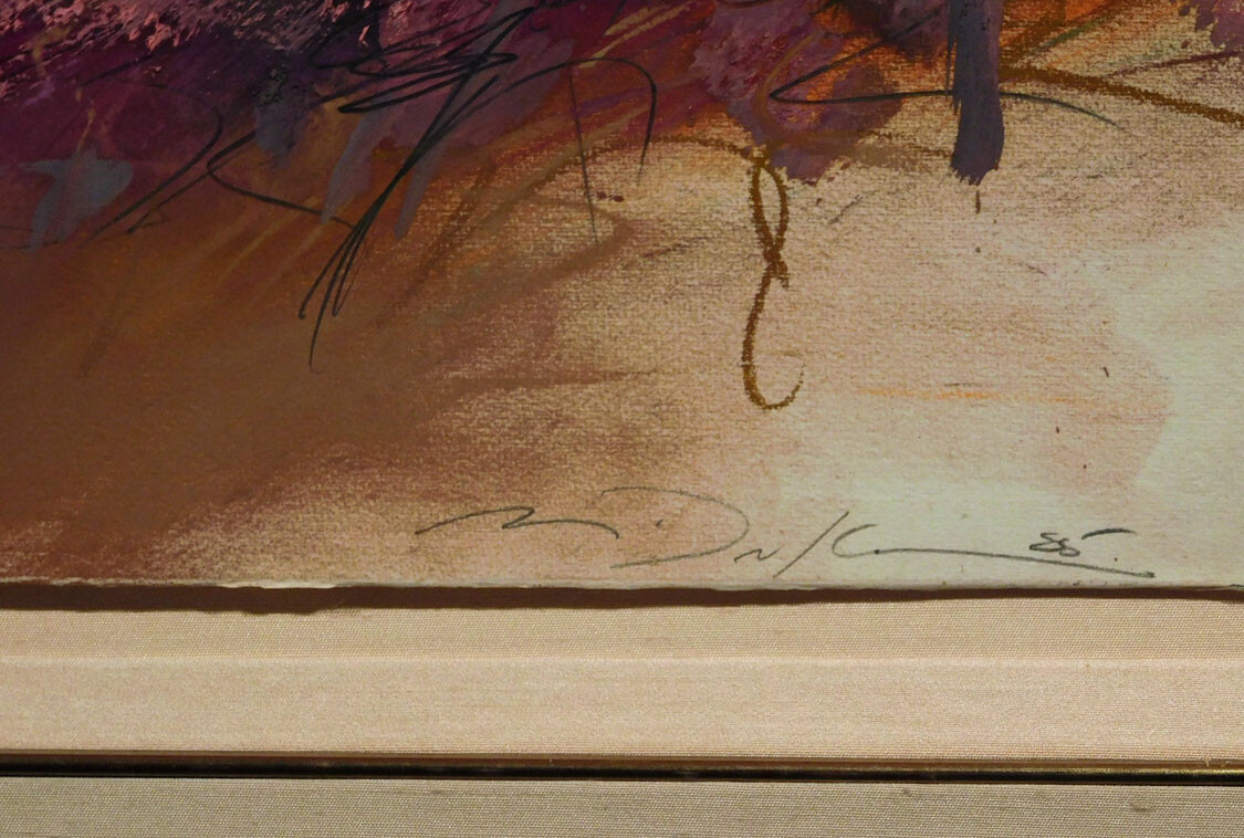 Mark Dickson UNTITLED Mix Media, Pastel and Watercolor Abstract Hand Signed