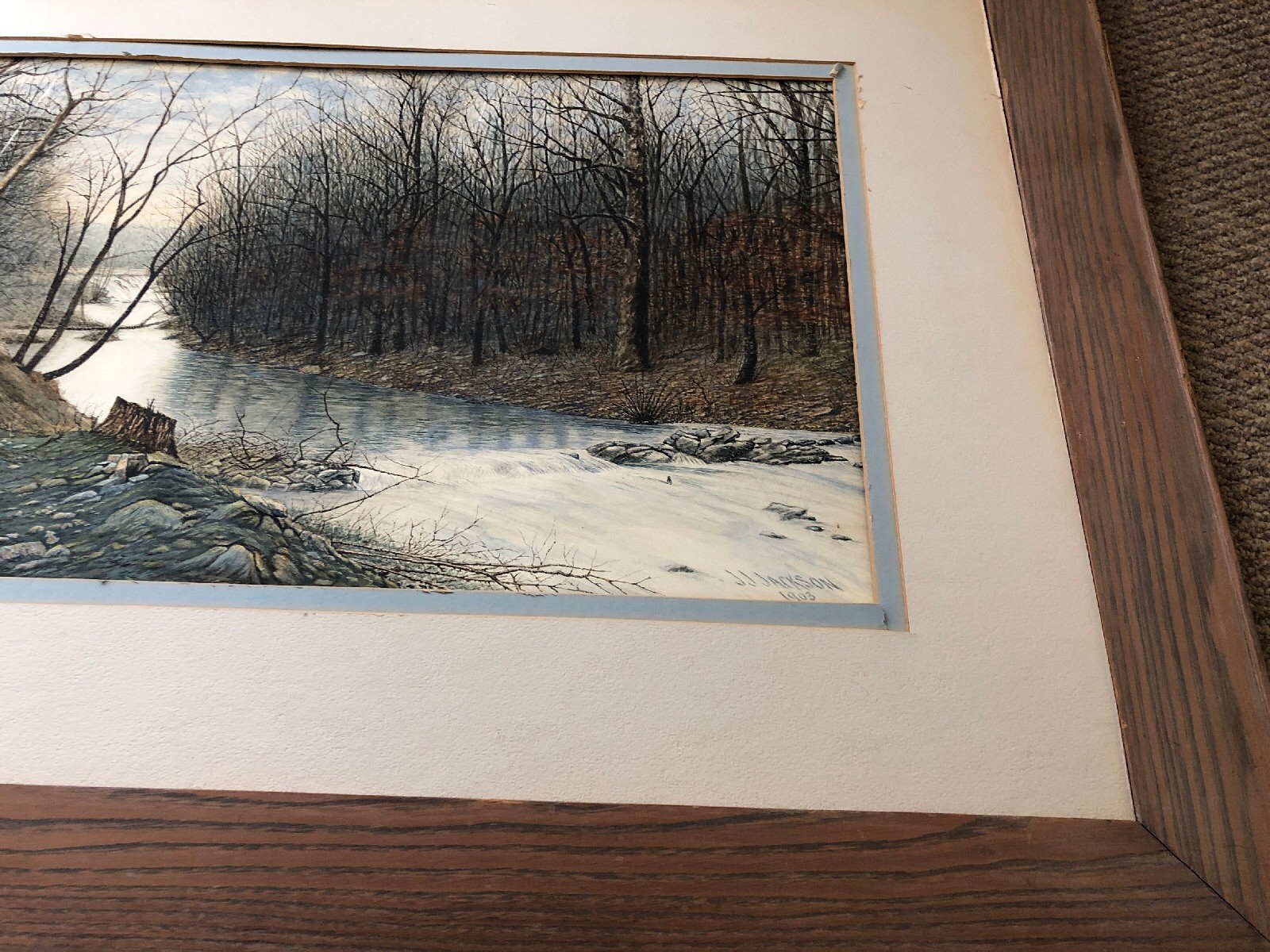 1903 J.J. Jackson Original Gouache Early California Artist RARE