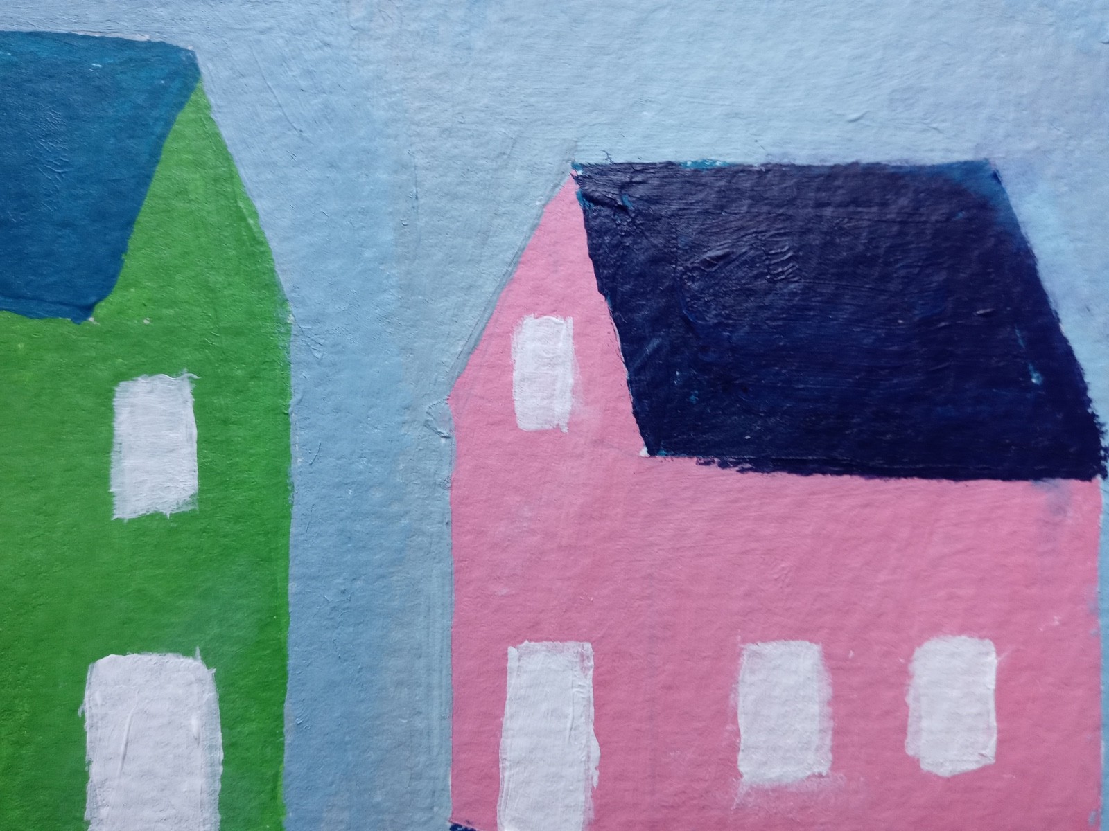 Abstract/Impressionism 11X14 House Docks Handmade Signed Colorful ART Painting