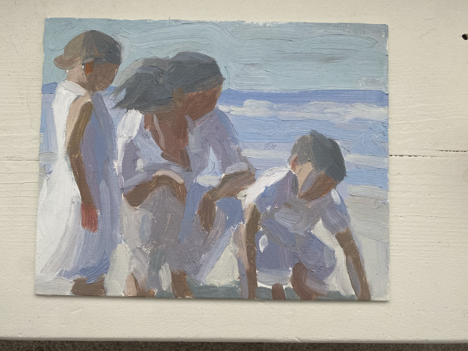 Painting Family Beach Day Collecting Shell Ocean Coastal Sean Dietrich Destin FL