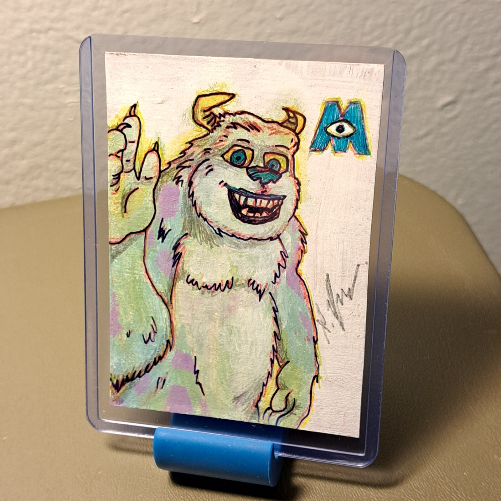 aceo original artcard acrylics inks «Sully/Monsters Inc.» Limited 1/1 signed