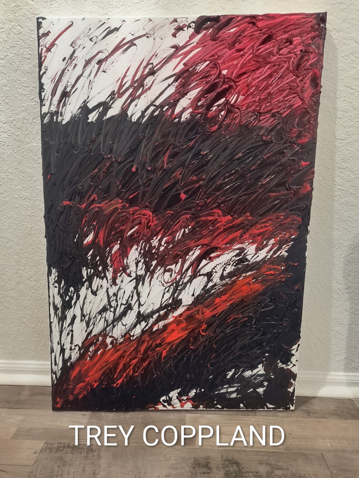 Trey Coppland, The Dragon Abstract Acrylic Painting, 24+36 inch 2026, Signed