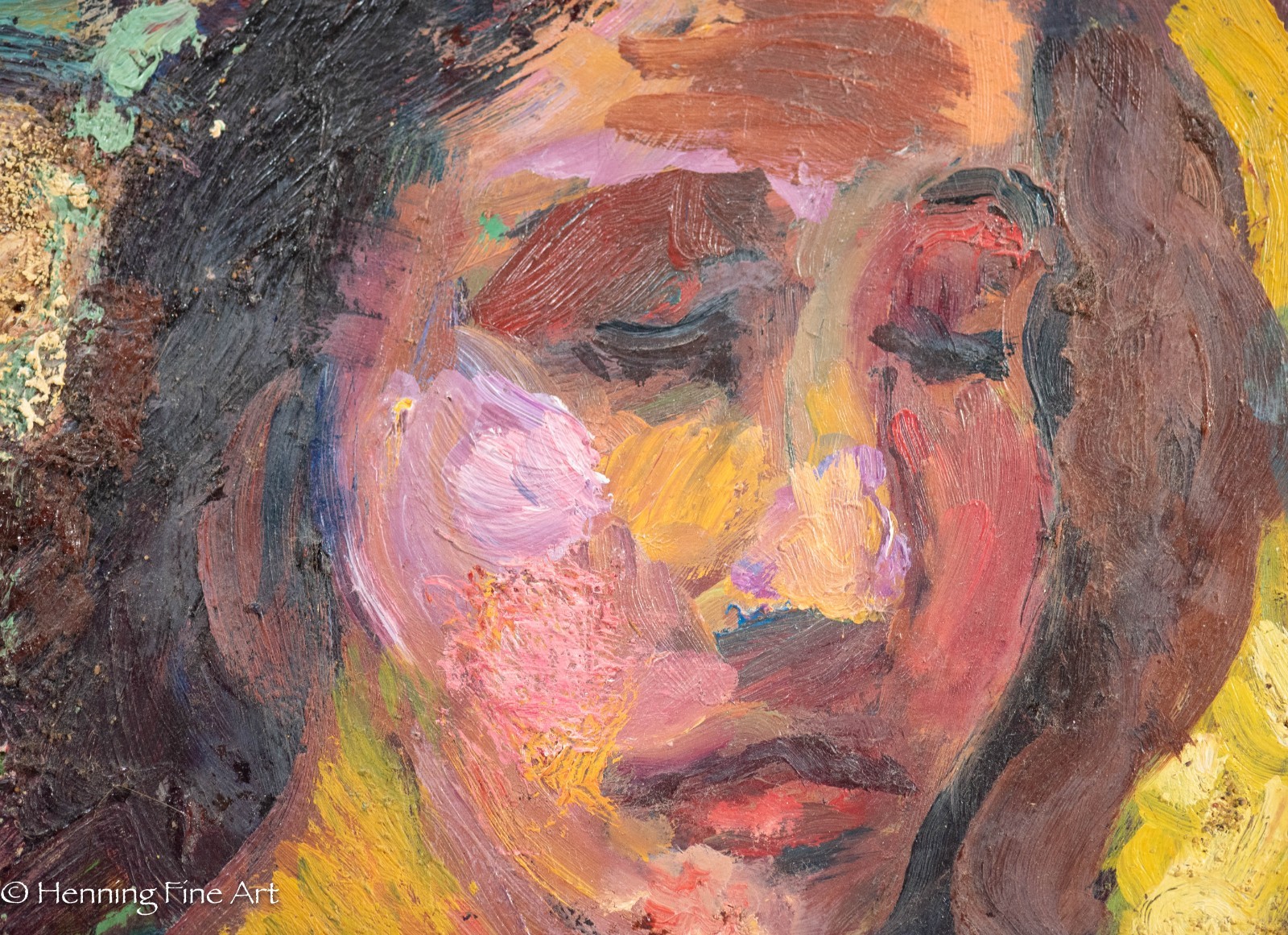 Beautiful Impressionist Female Portrait by M. Tuffnell «Madonna of the Shell» 88