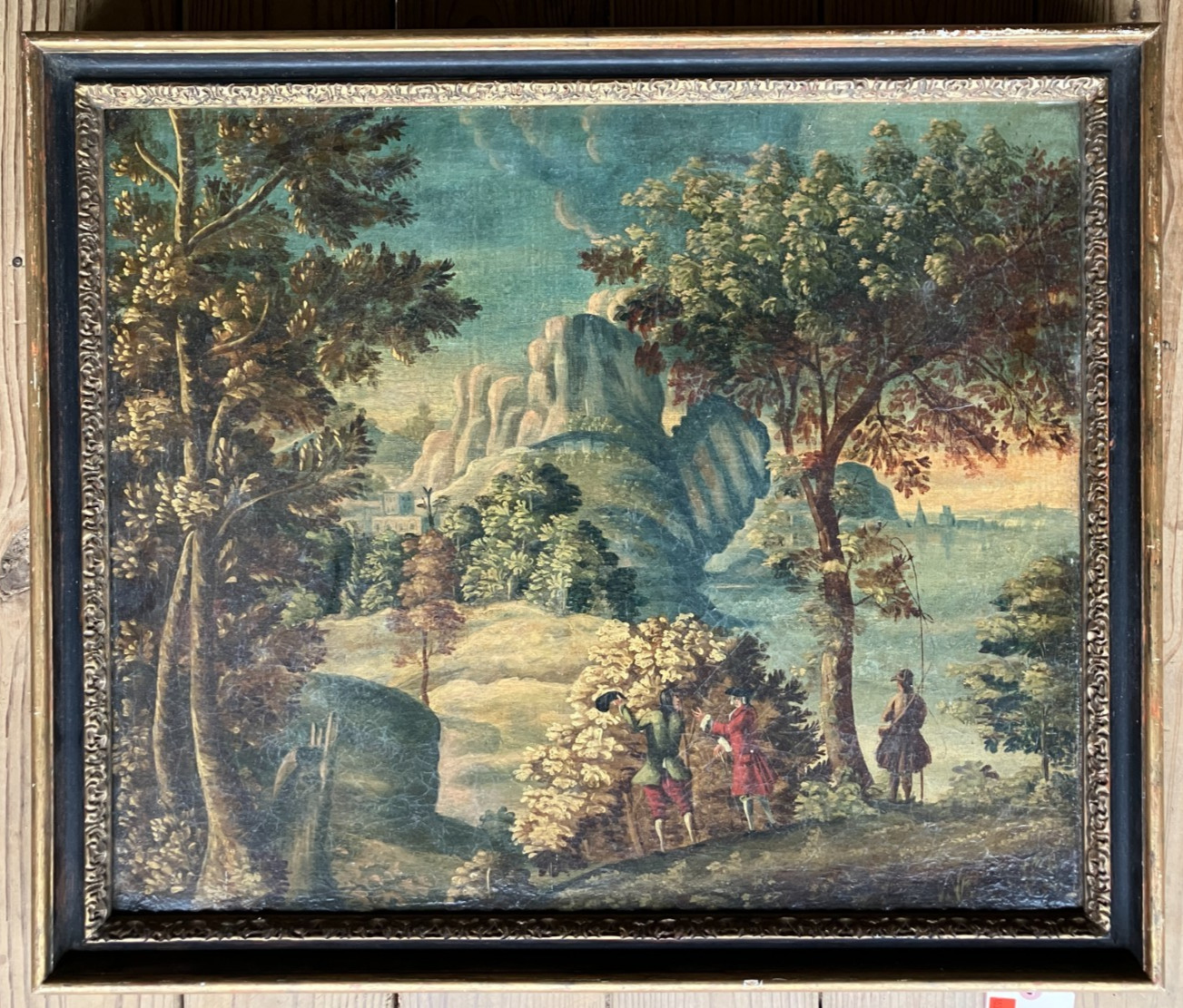 Antique 18th Century Oil Painting Landscape Dutch School – Relined