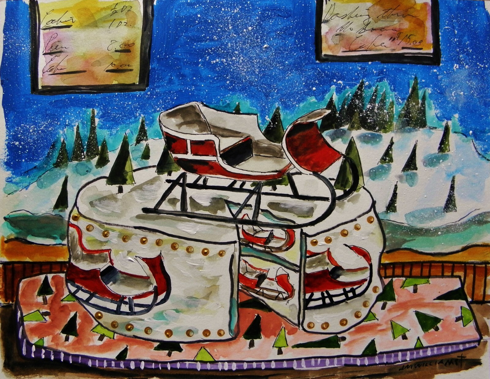 Original Bakery Sketch Cake Food Watercolor Impressionism