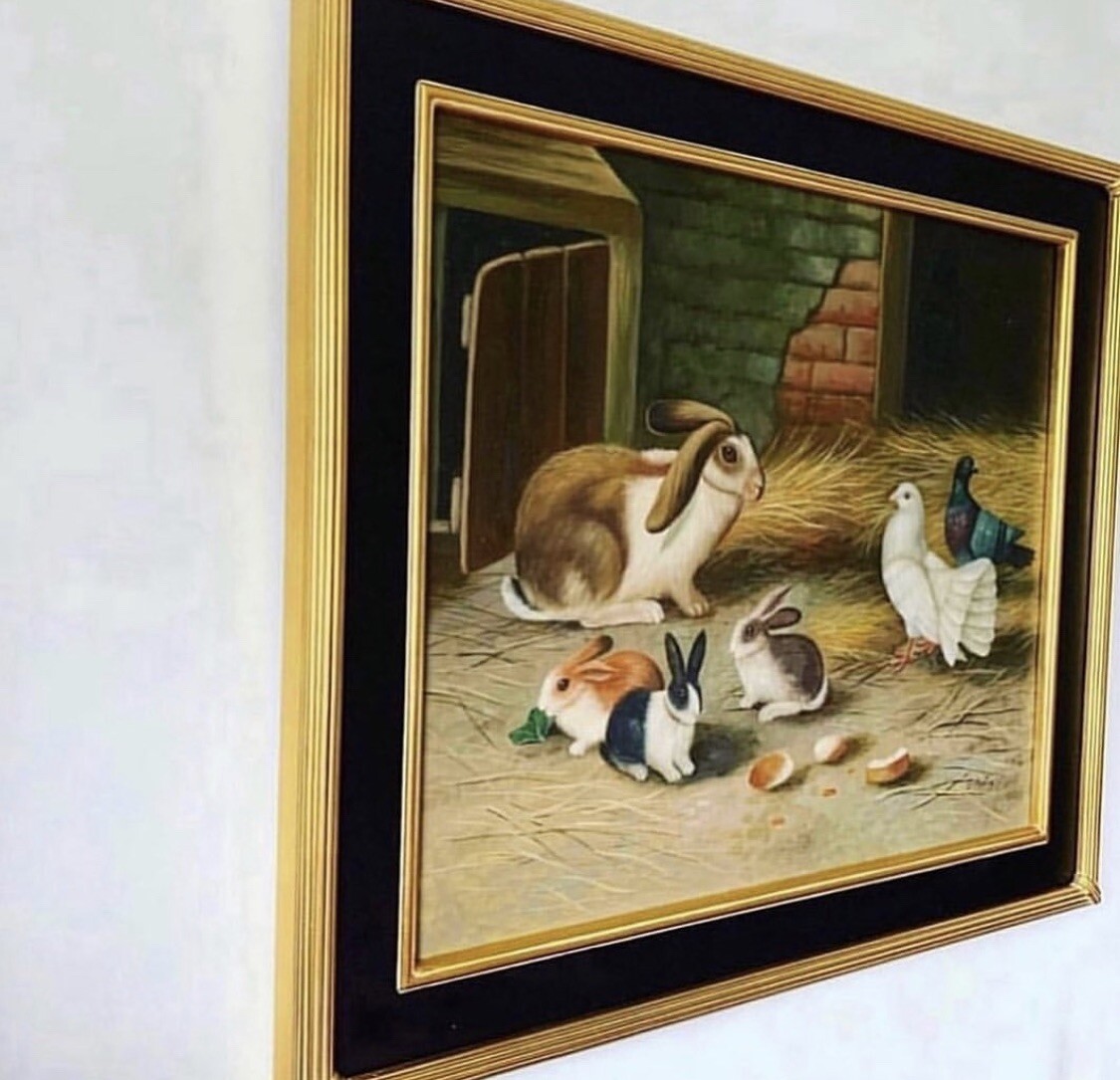 Large framed oil painting