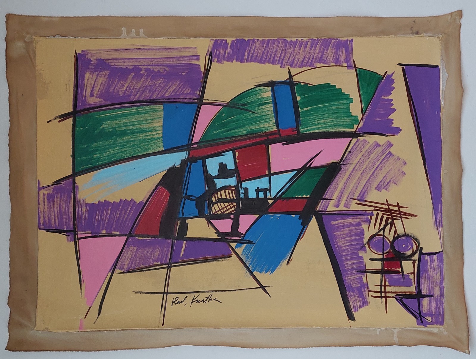 Karl Knaths Signed Abstract Expressionist Oil Painting on Canvas – Large Art