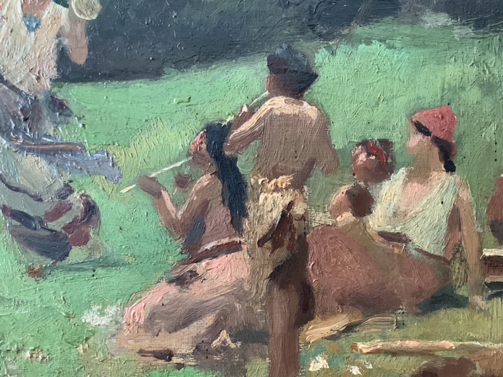 19th Century Impressionism Winslow HOMER ? Rare Native American Dance Oil Canvas