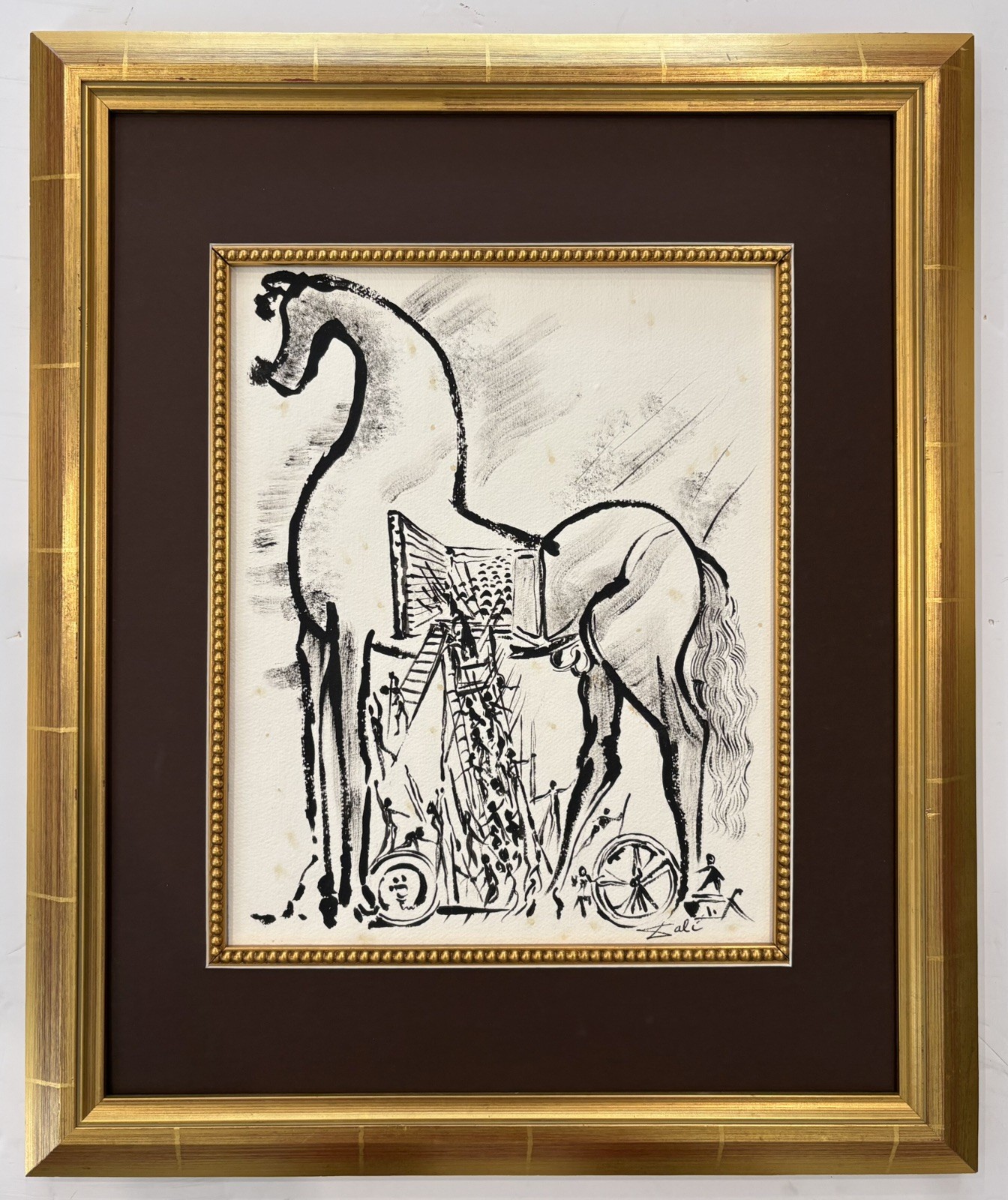 Salvador Dali 1904-1989 Hand signed ink on Paper in the Style Of Painting