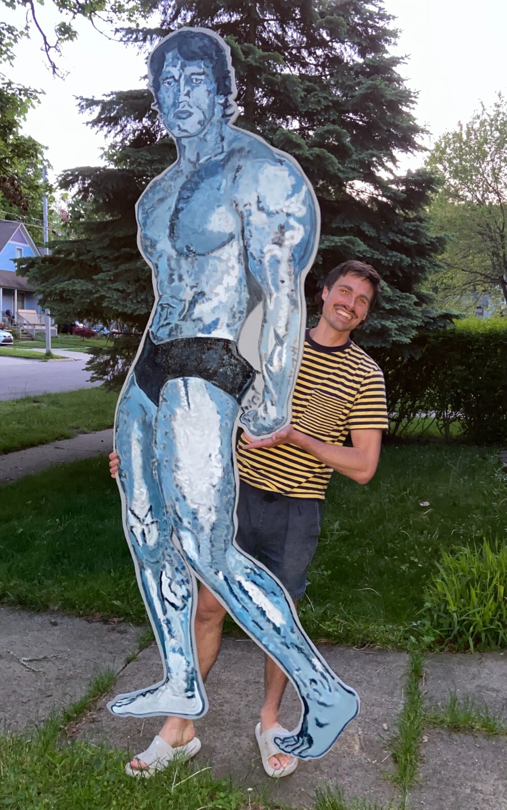 Arnold Schwarzenegger by Robert Mapplethorpe 8 Foot Tall Original Painting