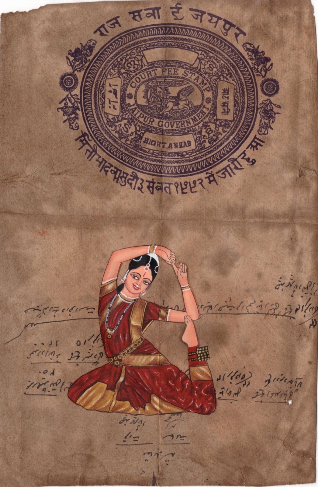 Indian Classical Bharatanatyam Dance Miniature Art Tamil Nadu Ethnic Painting