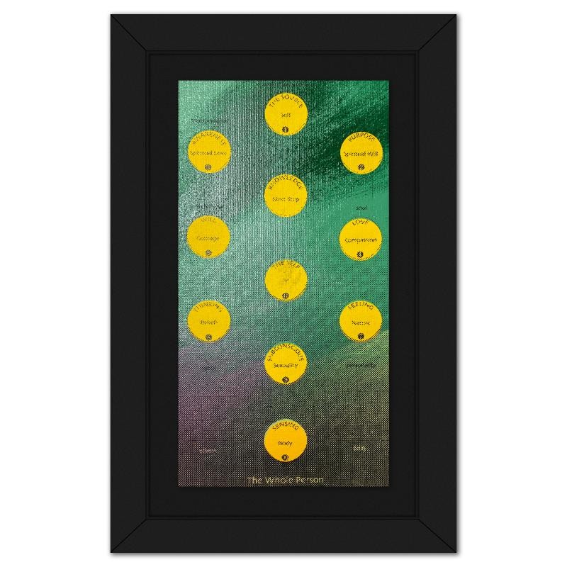 Kaufman (1960-2010), «Kabbalah the Whole Person» Framed Mixed Media Art, 19/50