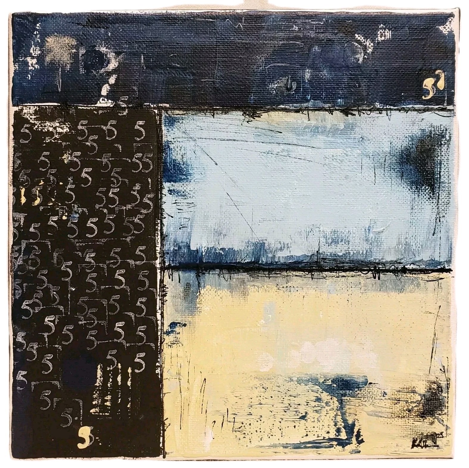 No.644 Original Abstract Modern Minimal Contemporary Painting By K.A.Davis