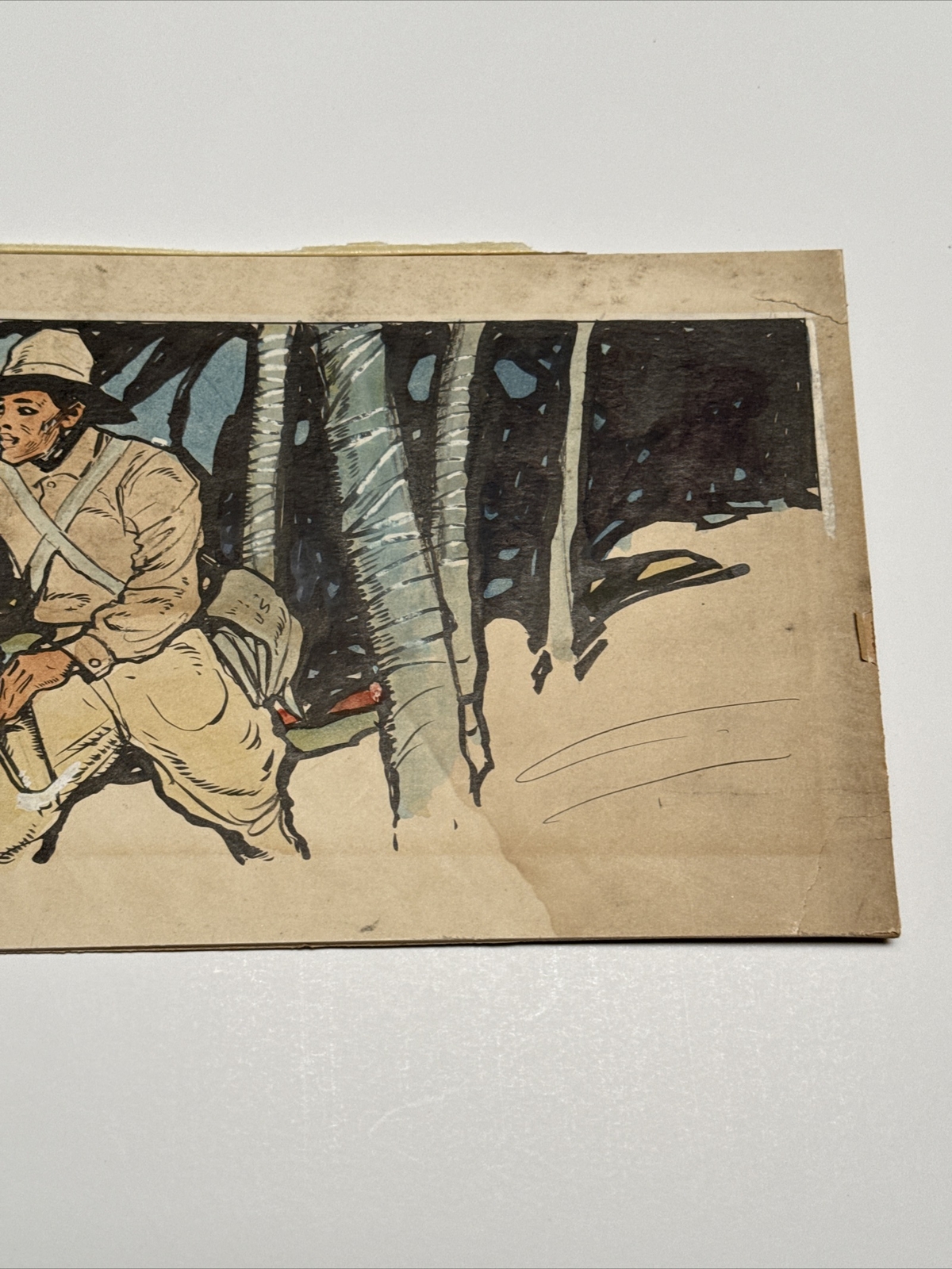 ANTIQUE ART DECO PAINTING ILLUSTRATION JOSEPH KRAEMER LISTED FAMOUS MEN & GUNS