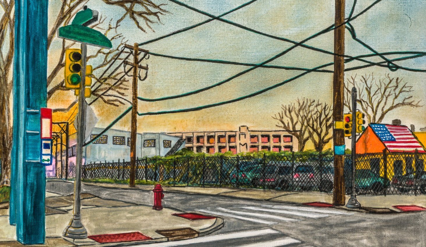 Original Philly Art Painting Gouache on Artboard 9×12 inches Philly Scene