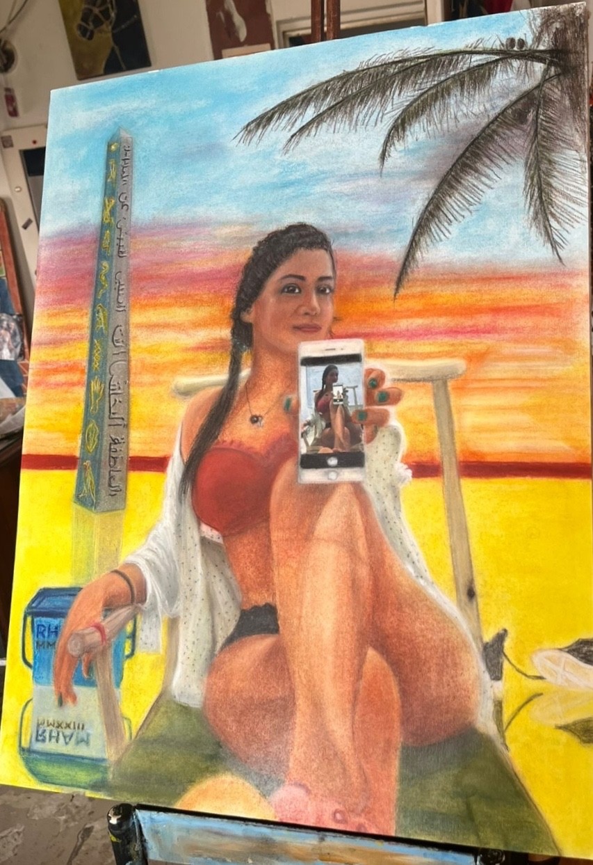 Alexandra, lust at its most sensory expression. Pastel on Carson paper