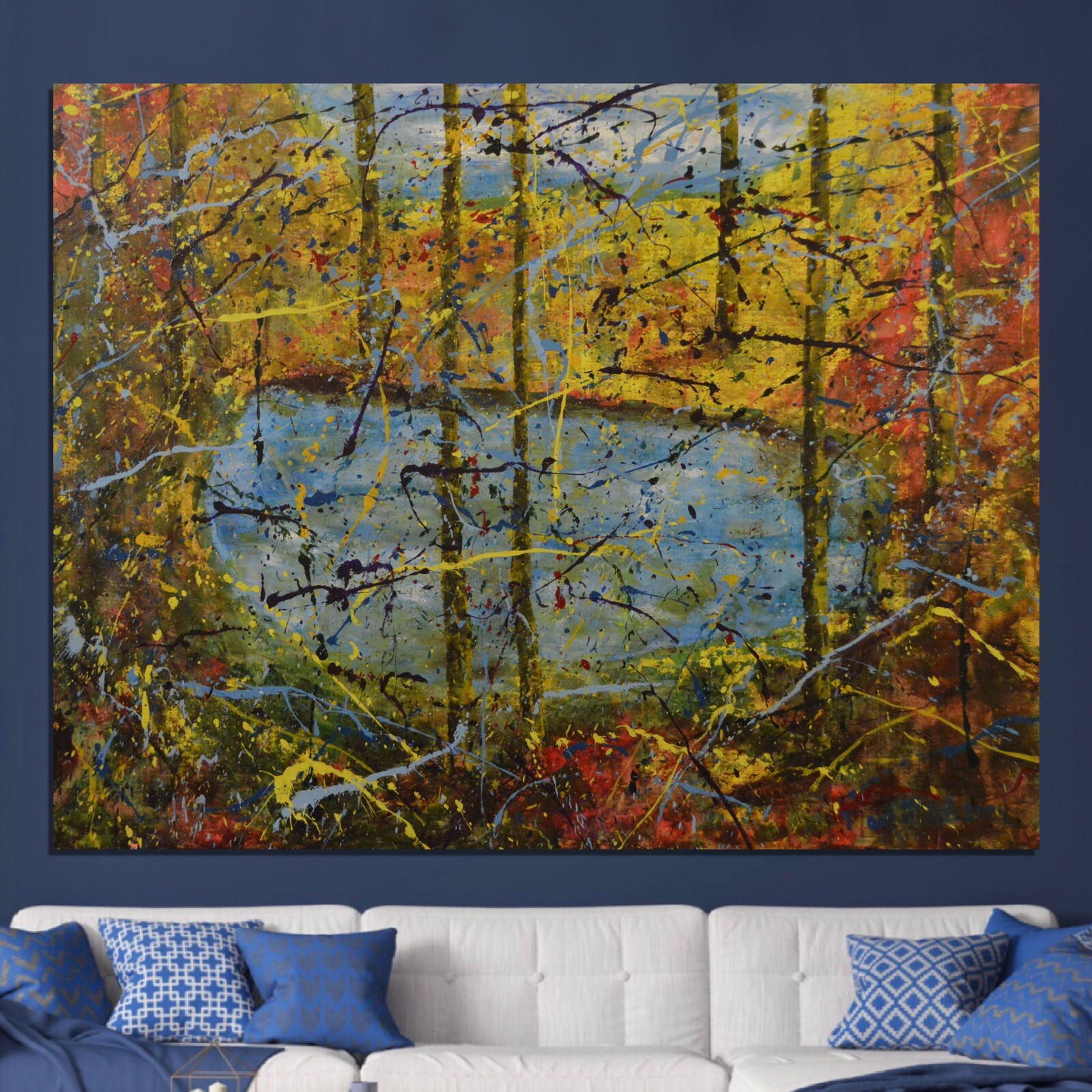 Pollock Landscape Professional Painting 81” X 62”(6ft 9in)Abstract Modern