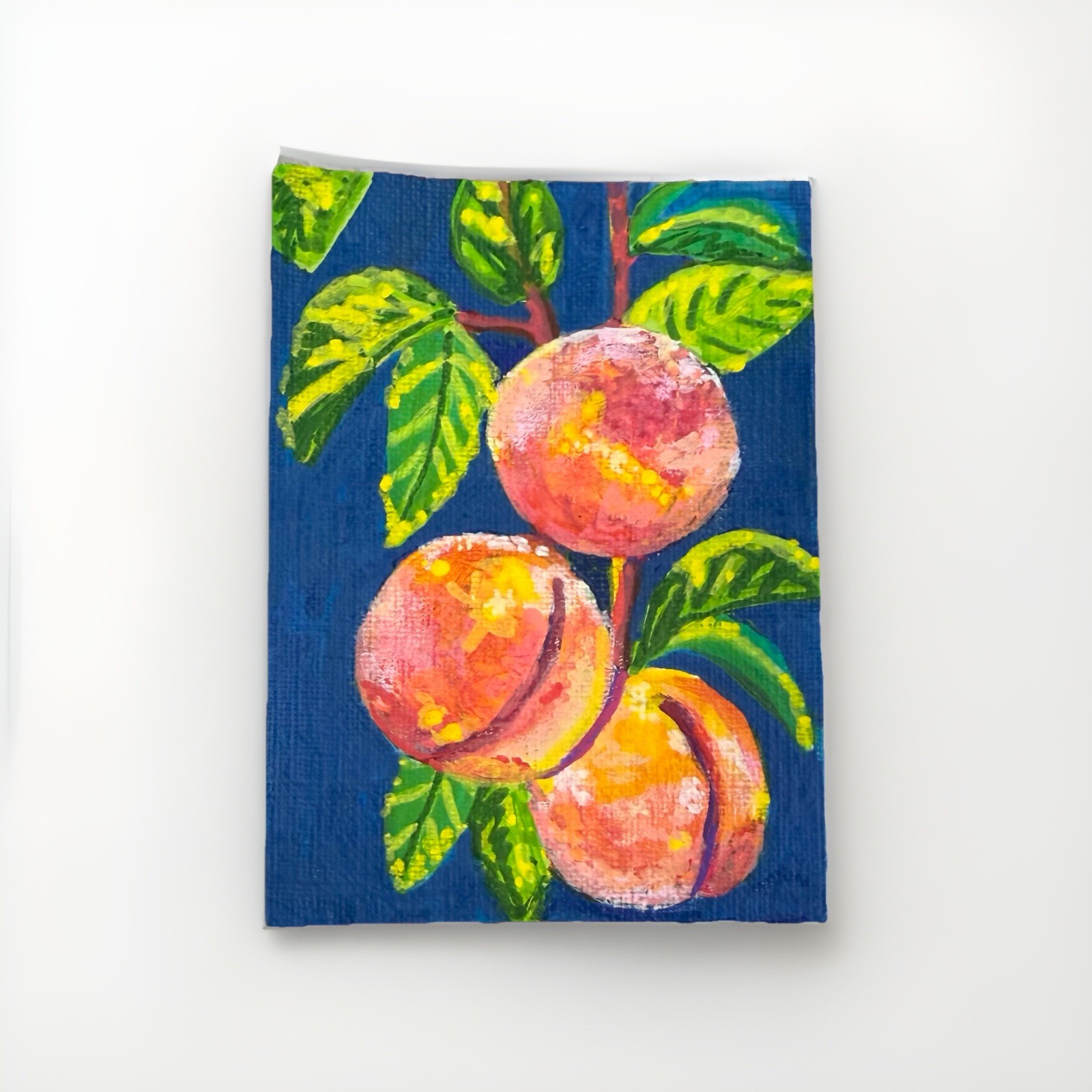 aceo original painting Fruit Peach