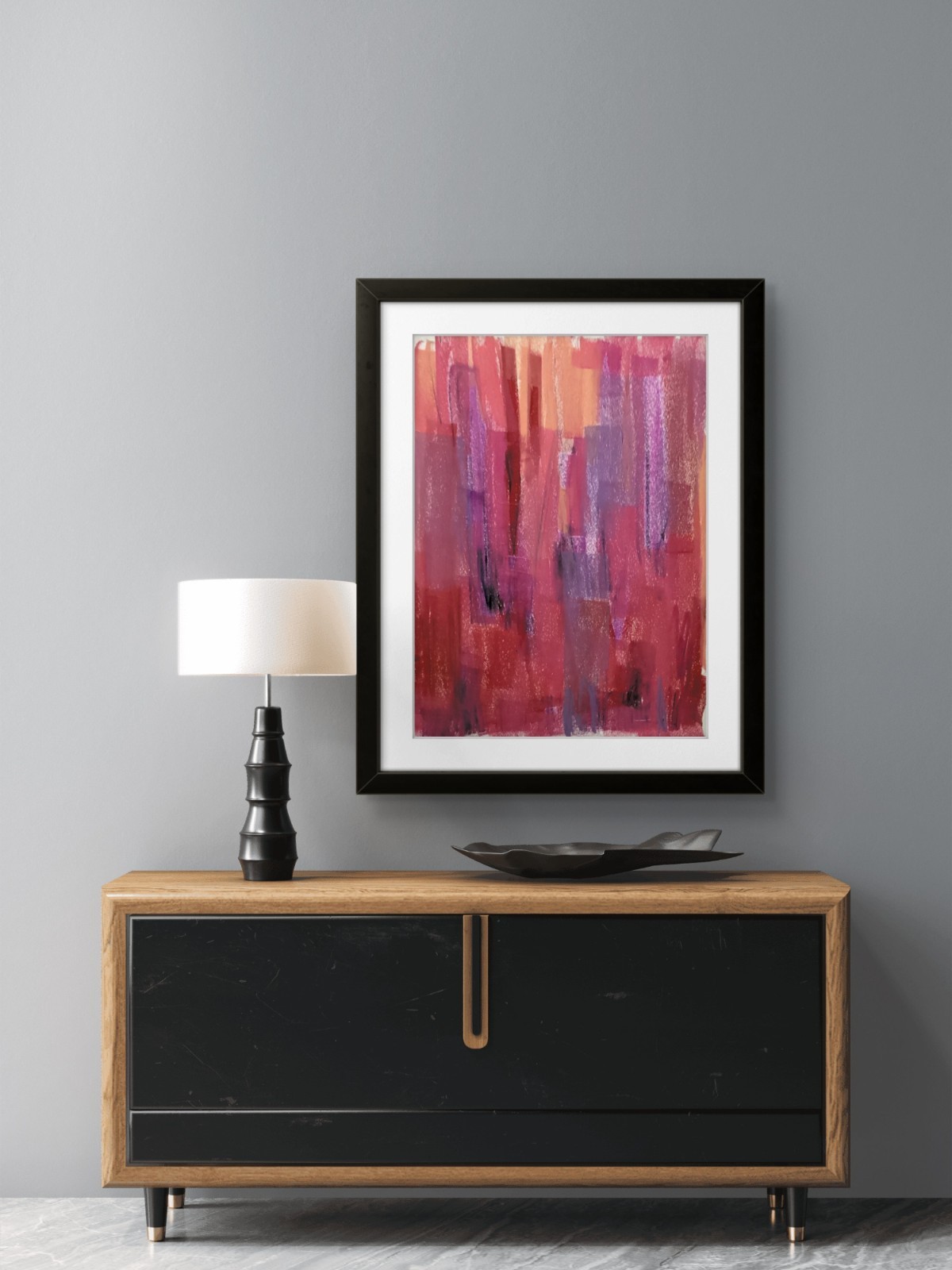 Pink Color Blocking Bright Urban Textured Abstract Art Original 11×14 on Paper