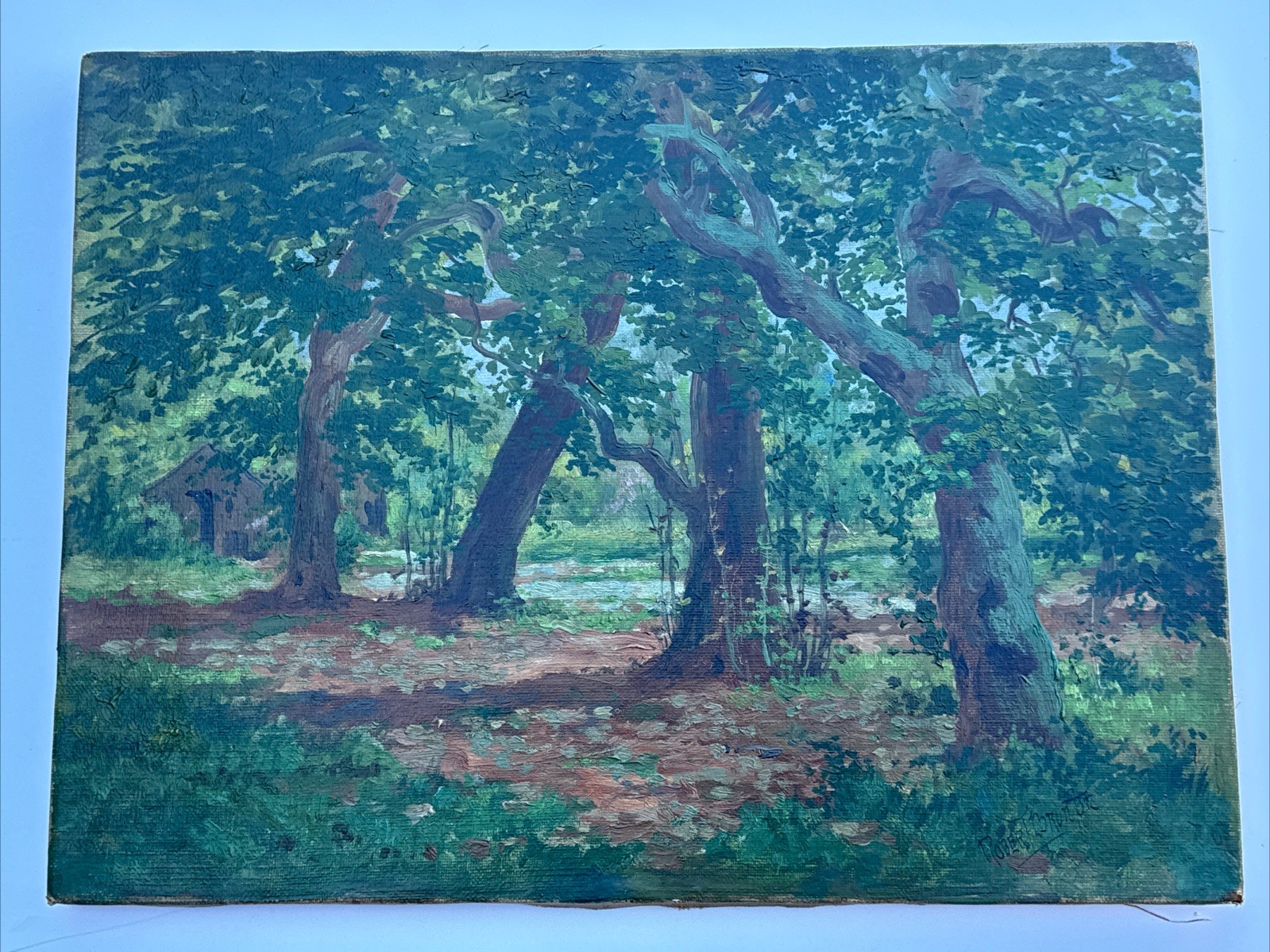 ANTIQUE PAINTING AMERICAN IMPRESSIONIST LANDSCAPE HOME LISTED FAMOUS OIL 1900