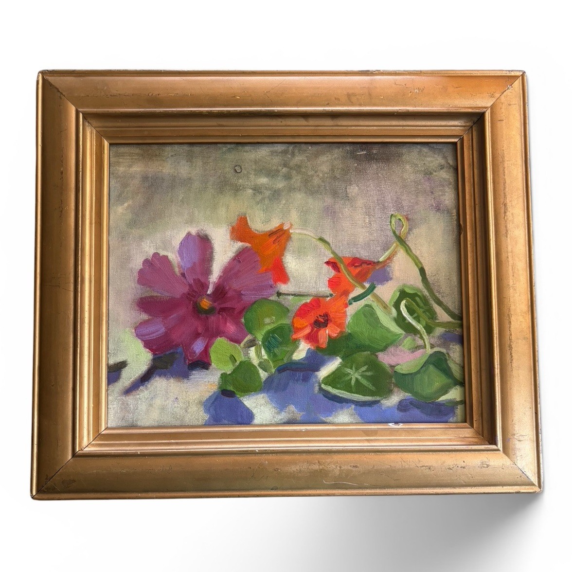 Molly Flannery Original Framed Oil Painting Floral Still Life 18 x 15 Signed