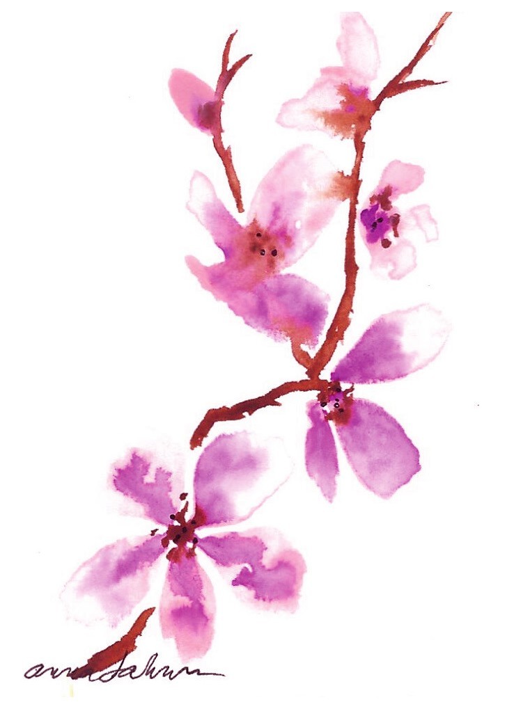 Original ACEO Watercolor 2.5 x 3.5, Signed,