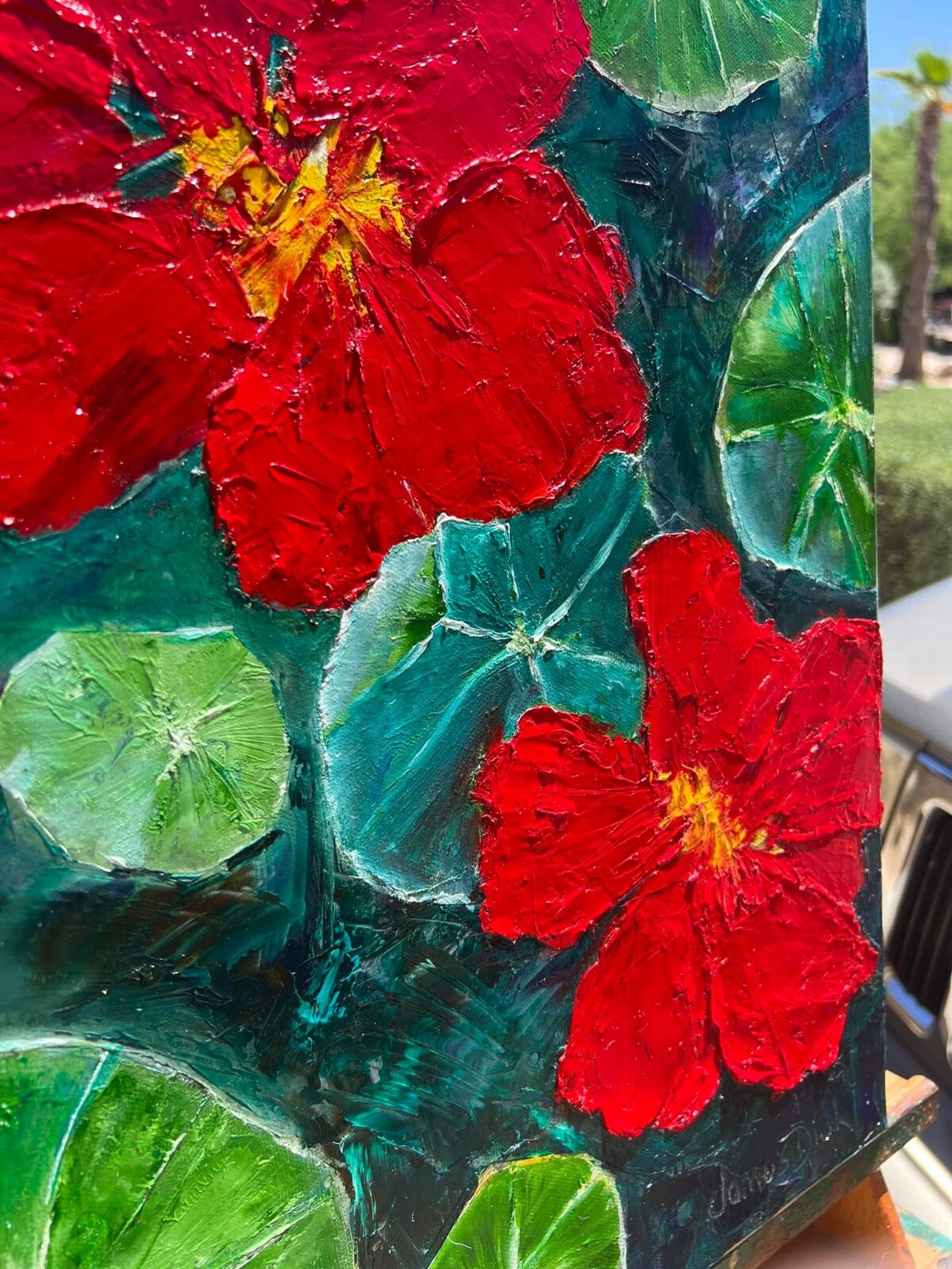 Nasturtium Plant by James Dick | Impressionist | Oil Painting | Floral